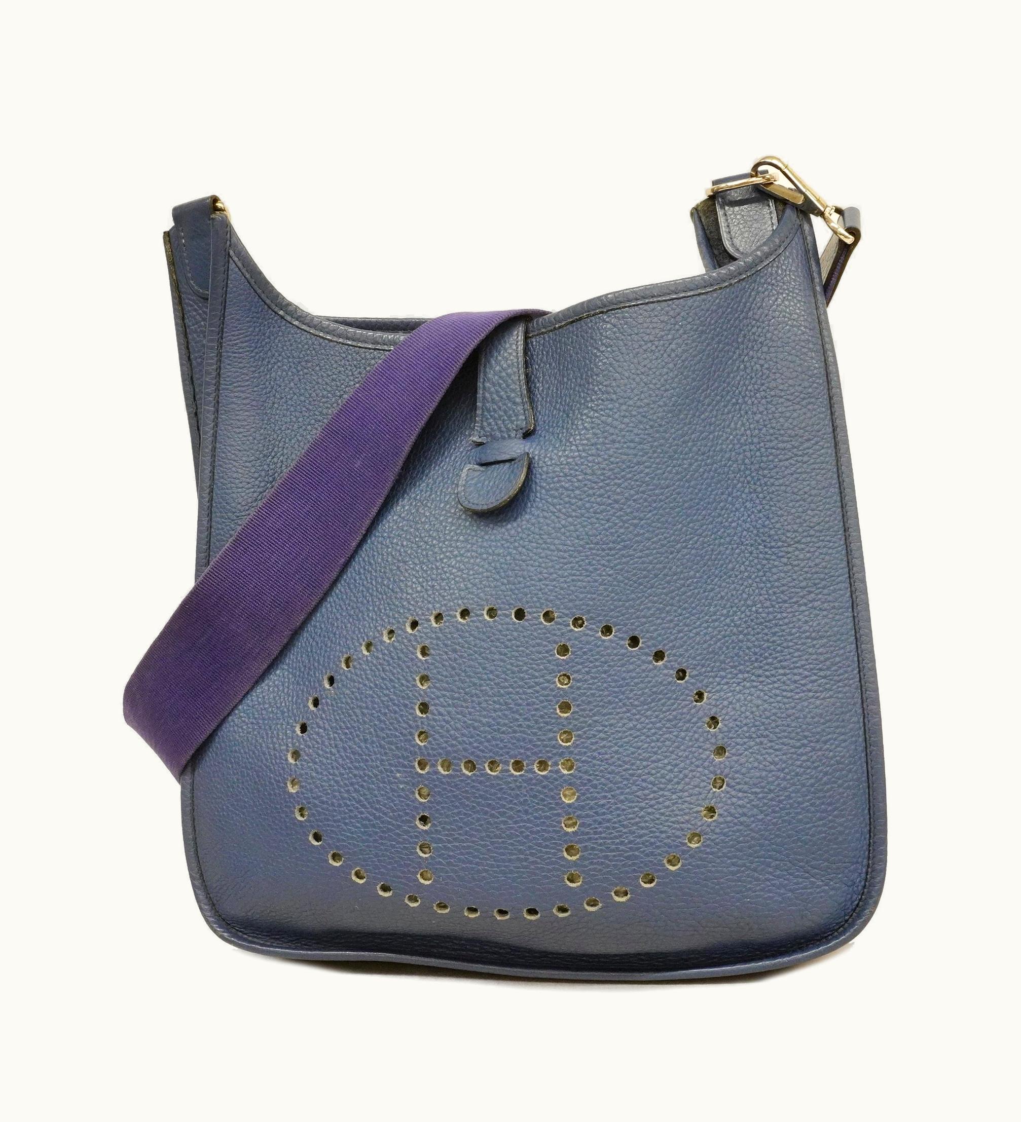 Hermès Hermès Evelyne 2 J Stamp Taurillon Clemence Leather Shoulderbag Bleu Saphir