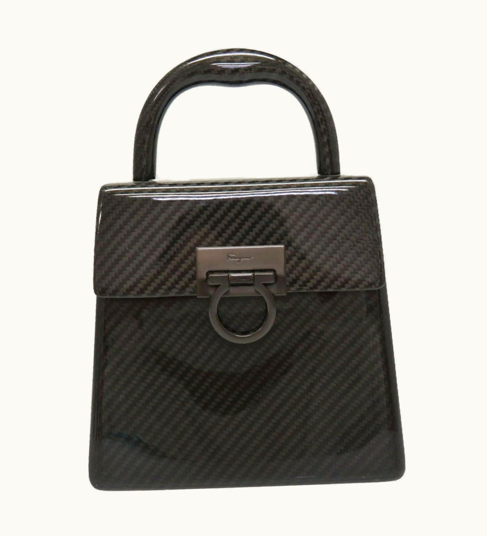 Salvatore Ferragamo Salvatore Ferragamo Ferragamo Carbon Gancini Black Do-21 9746 Handbag 0137 Salvatore