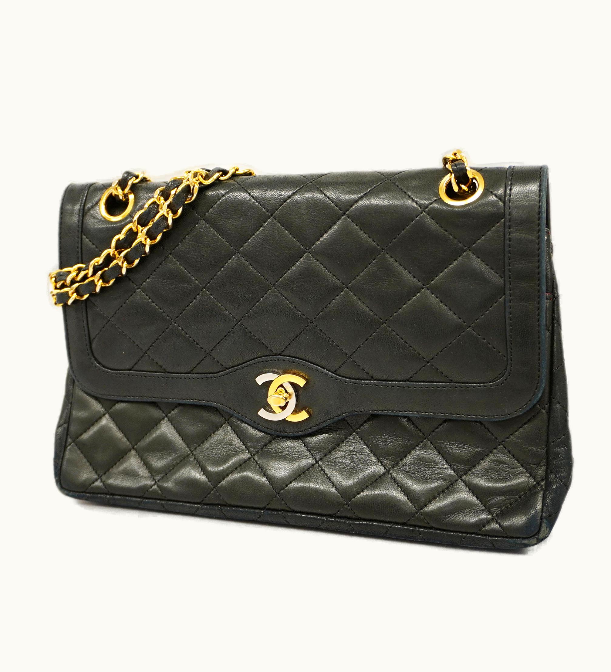 Chanel Chanel Matelasse Paris Limited W Flap W Chain Women's Leather Shoulder Bag