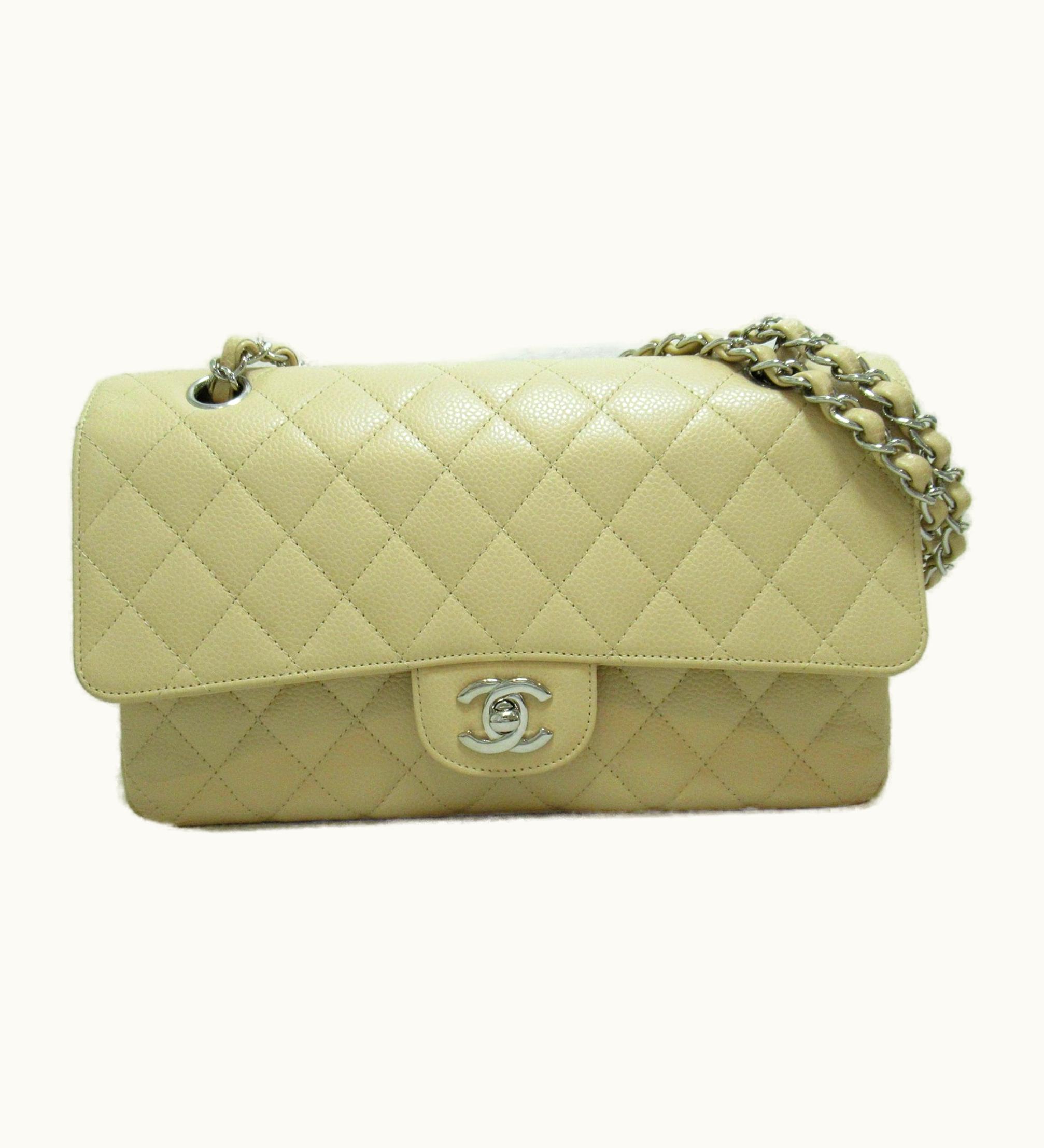 Chanel Chanel Matelasse Chainshoulder25 Bag Beige Caviar Skin [Grained Calf]