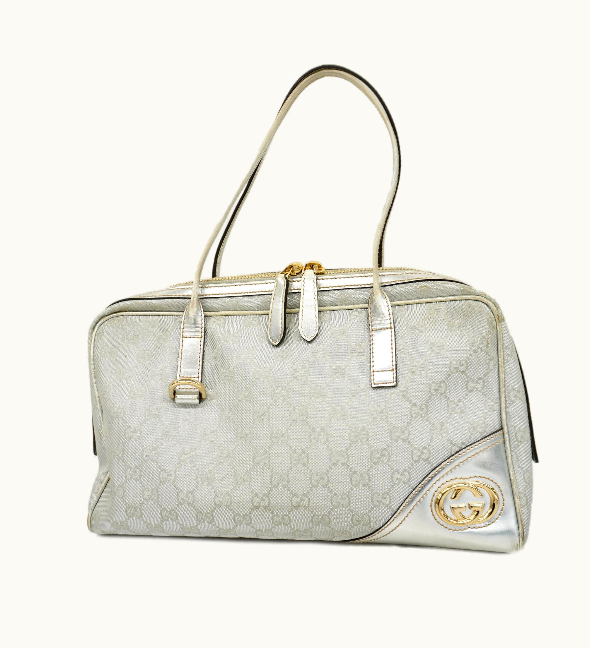 Gucci Gucci GG Canvas Tote Bag 169971 Women's Tote Bag Silver
