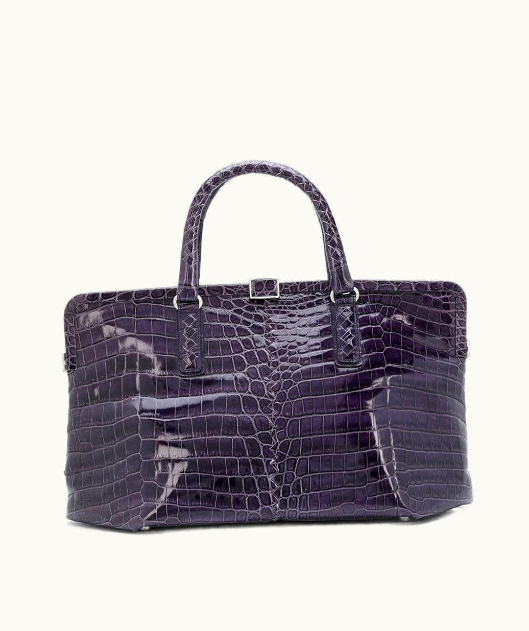 Bottega Veneta Bottega Veneta Purple Crocodile Handbag