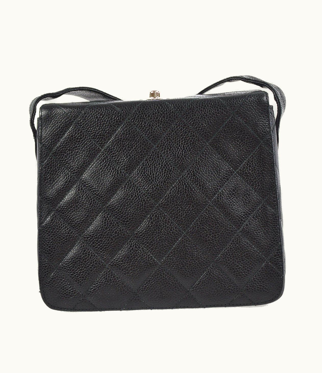 Chanel Chanel 1996-1997 Box Shoulder Bag Mini Black Caviar 88125