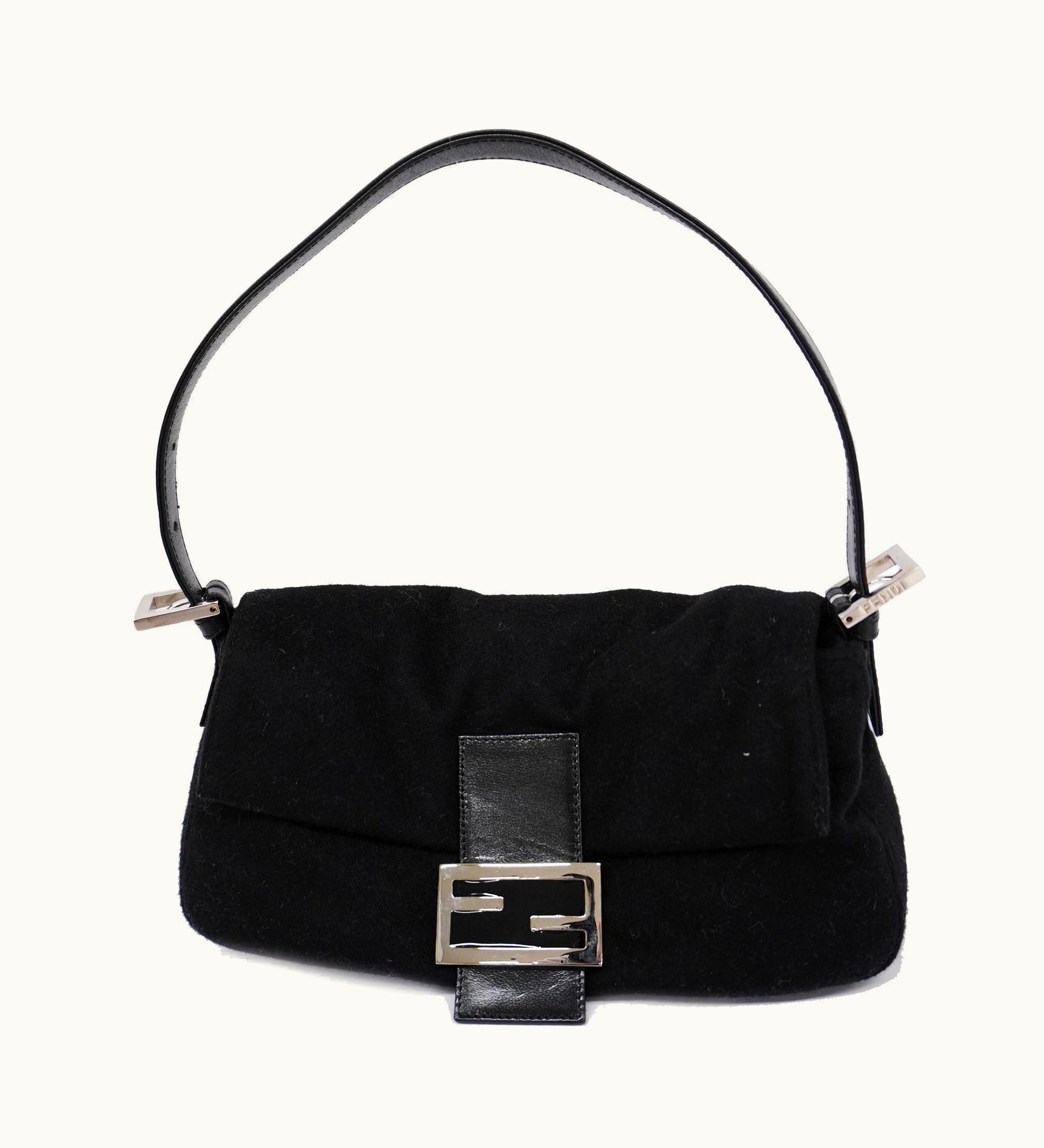 Fendi Fendi Mamma Bucket Women's Felt Handbag Black