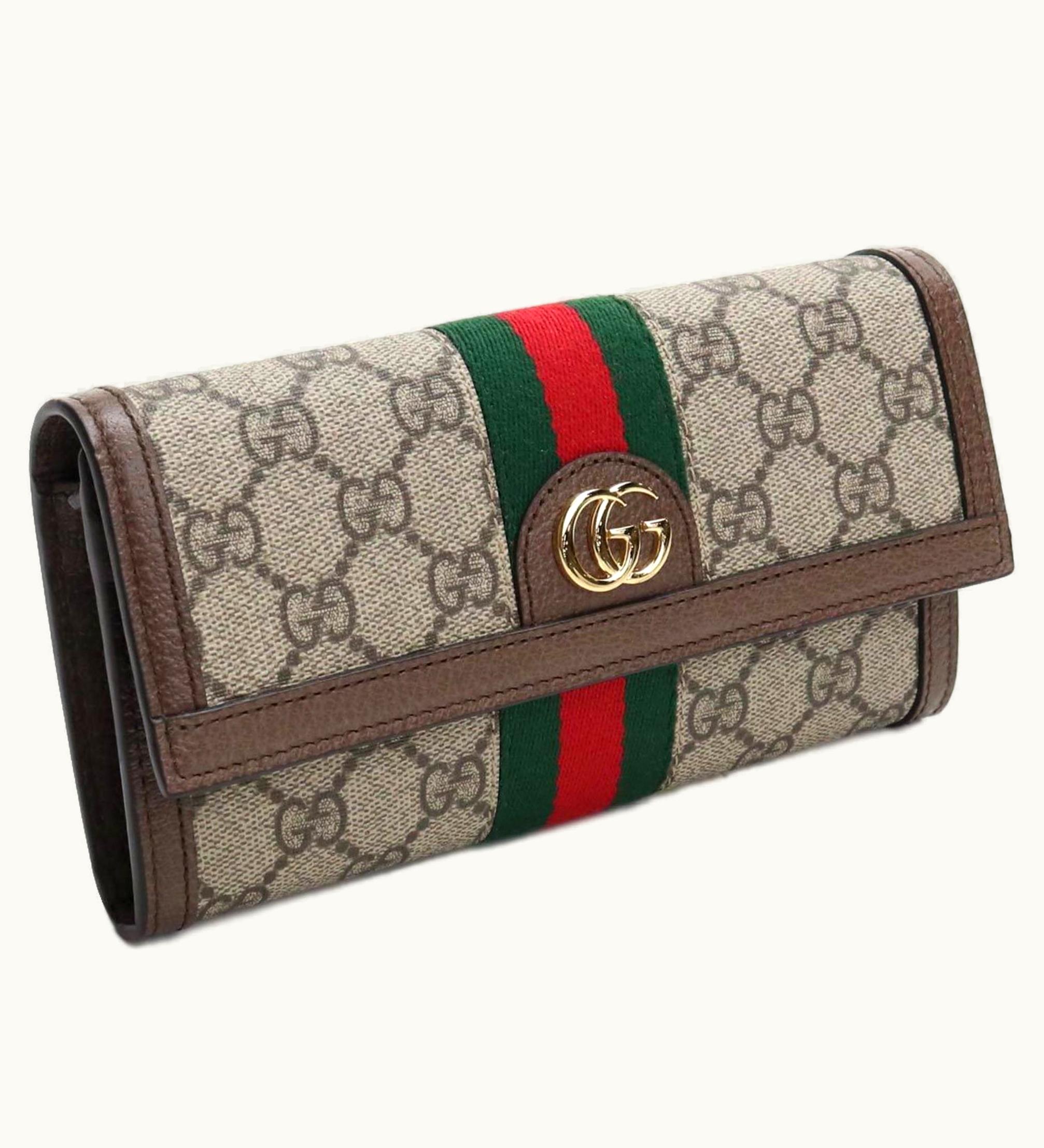 Gucci Gucci Ophidia 523153 Long Wallet With Two Fold Coin Purse Brown Ladies
