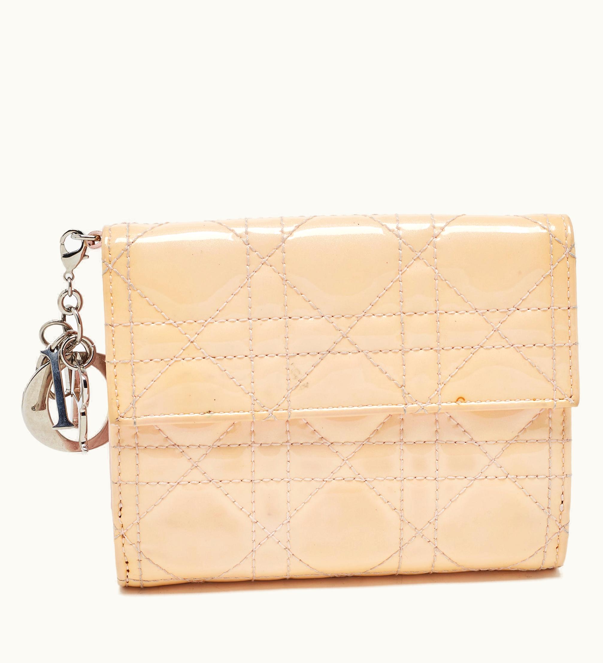 Dior Dior Cream Cannage Patent Leather Lady