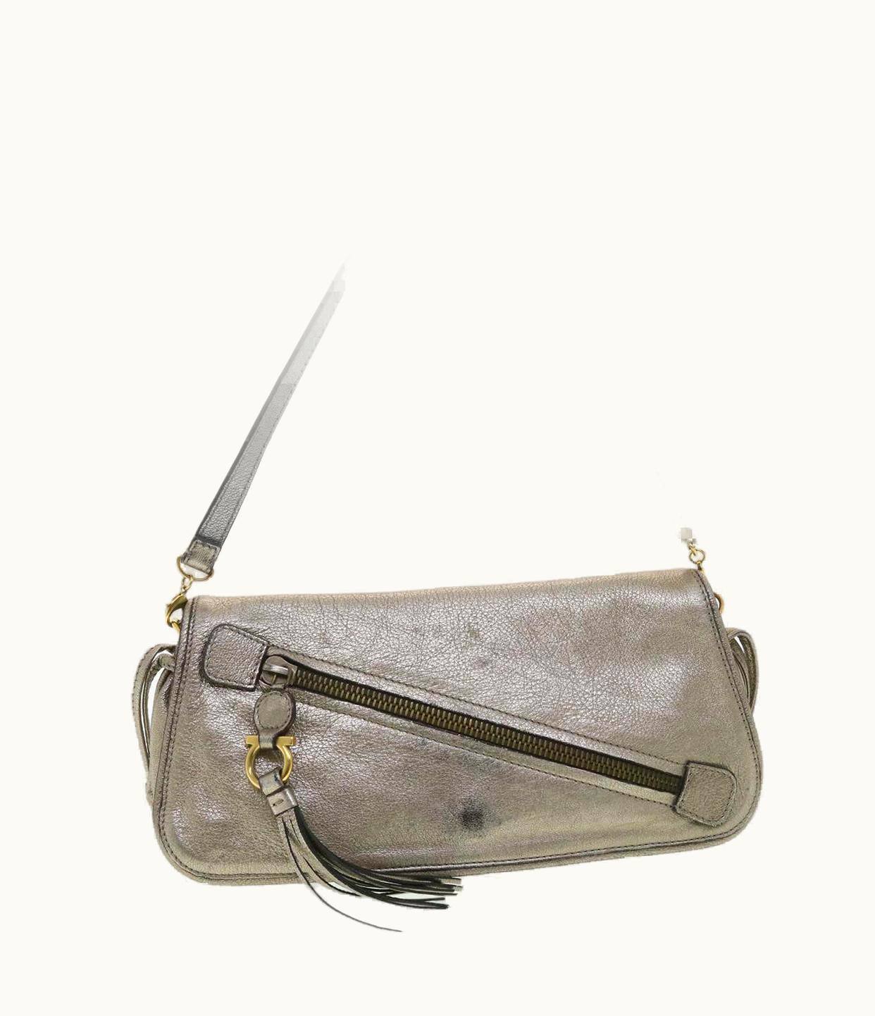Salvatore Ferragamo Salvatore Ferragamo Shoulder Bag Leather Silver