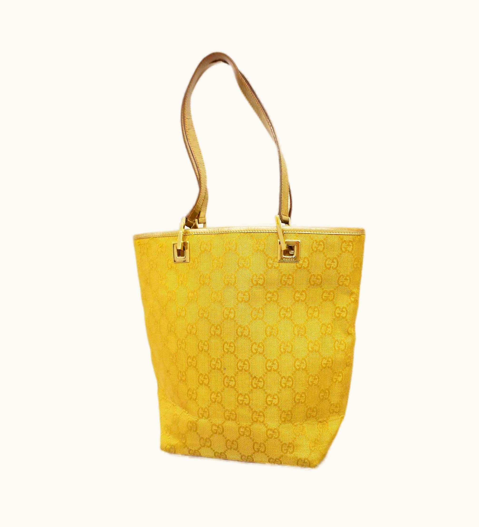 Gucci Gucci 002 1099 Women's GG Canvas Tote Bag Gold