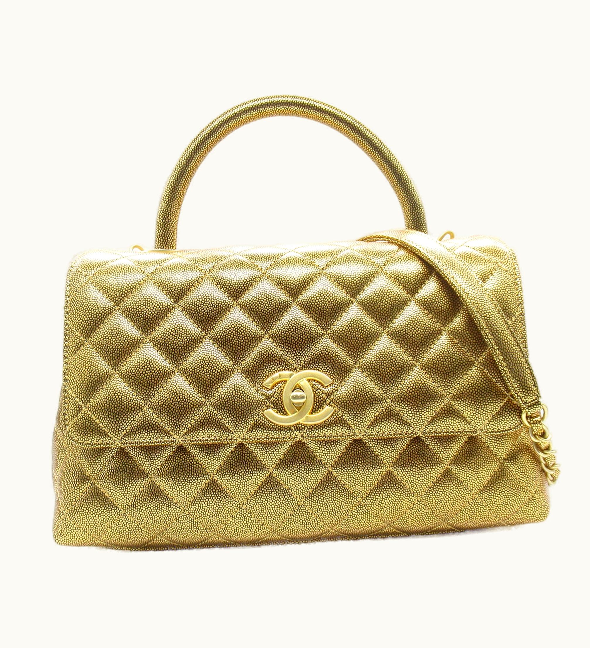 Chanel Chanel Coco Handle 2Waychainshoulder Gold Caviar Skin [Grained Calf] A92991