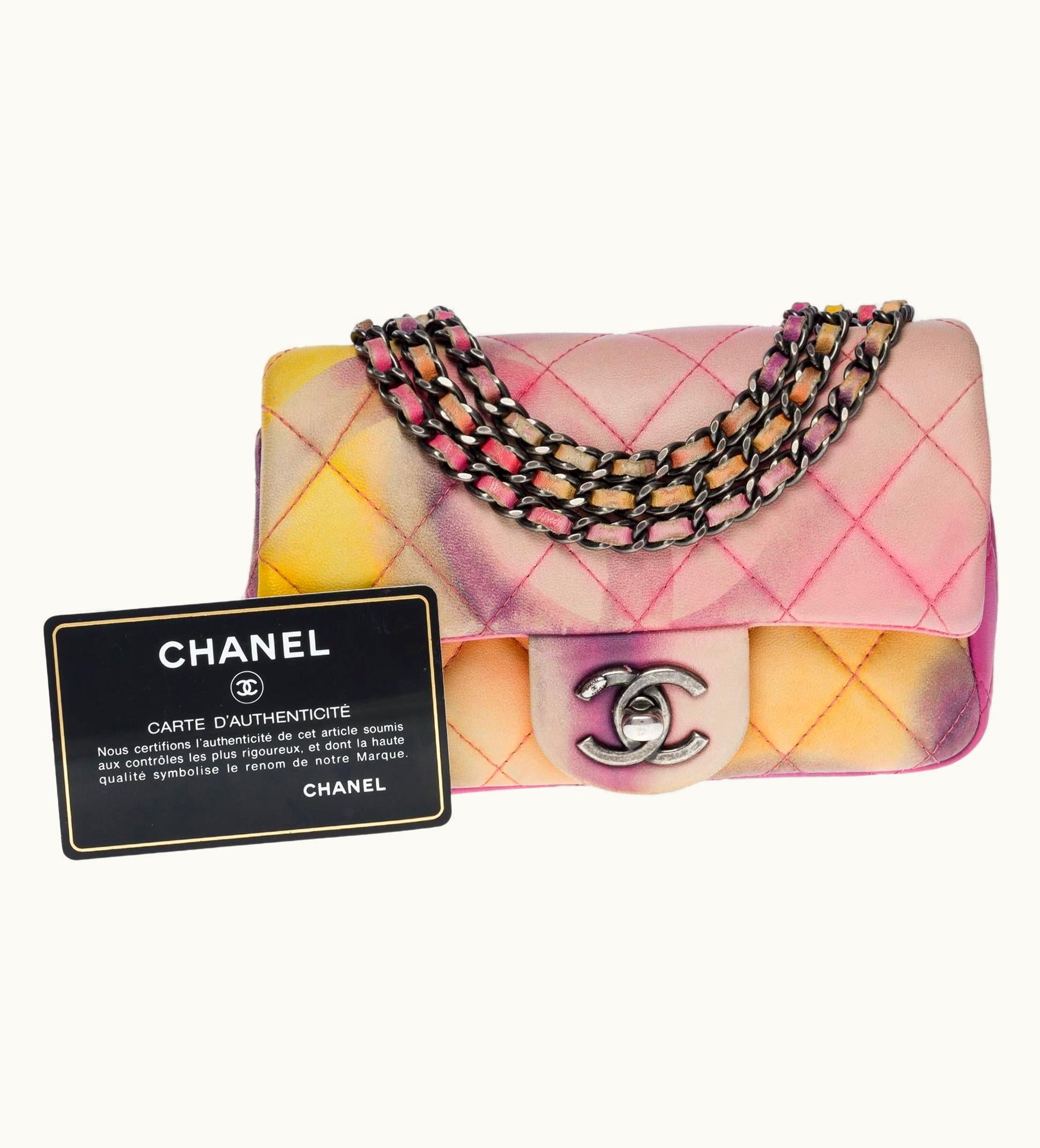 Chanel Chanel Rare Power Flower Timeless Mini Shoulder Bag In Multicolor Leather