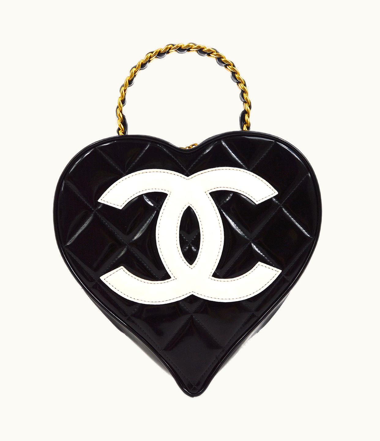 Chanel Chanel Heart Vanity Chain Handbag Black 55245
