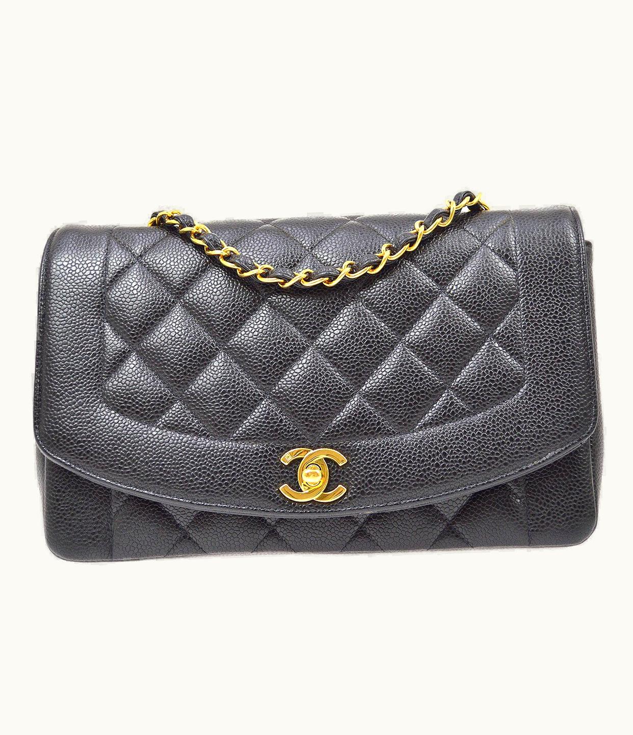 Chanel Chanel 1994-1996 Black Caviar Diana Medium 71385