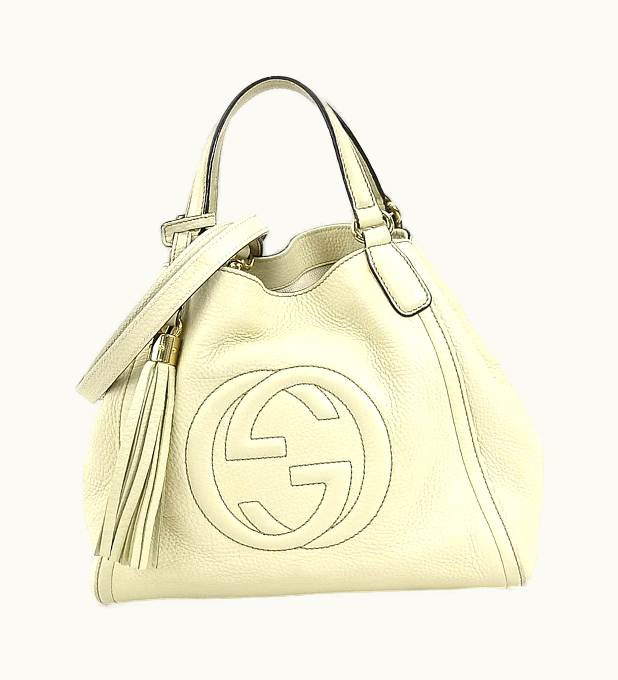Gucci Gucci Handbag Crossbody Shoulder Bag Soho Leather Off-White Light Gold Ladies 336751