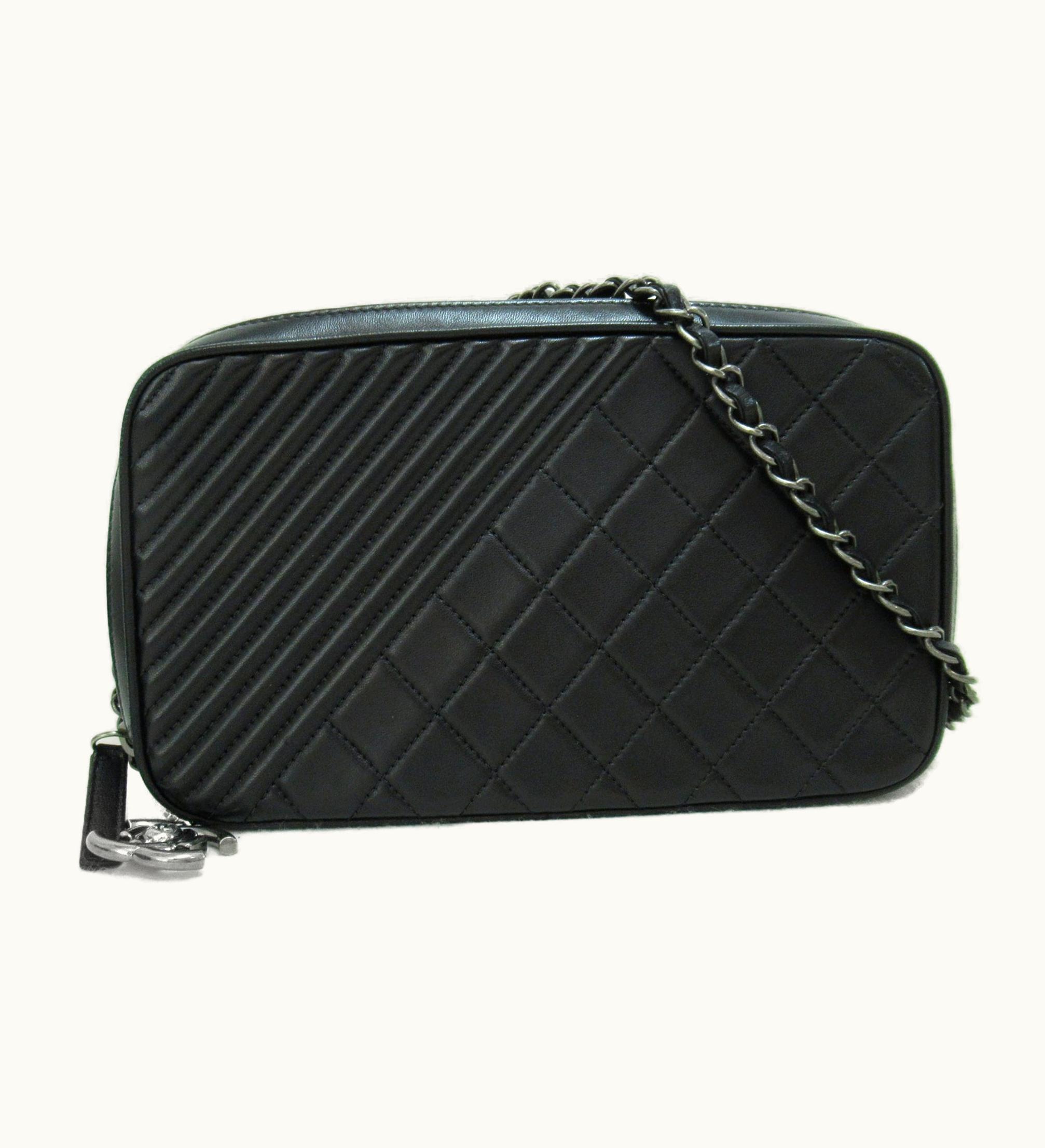 Chanel Chanel Cocoboy Camera Chainshoulder Bag Black Leather A92656