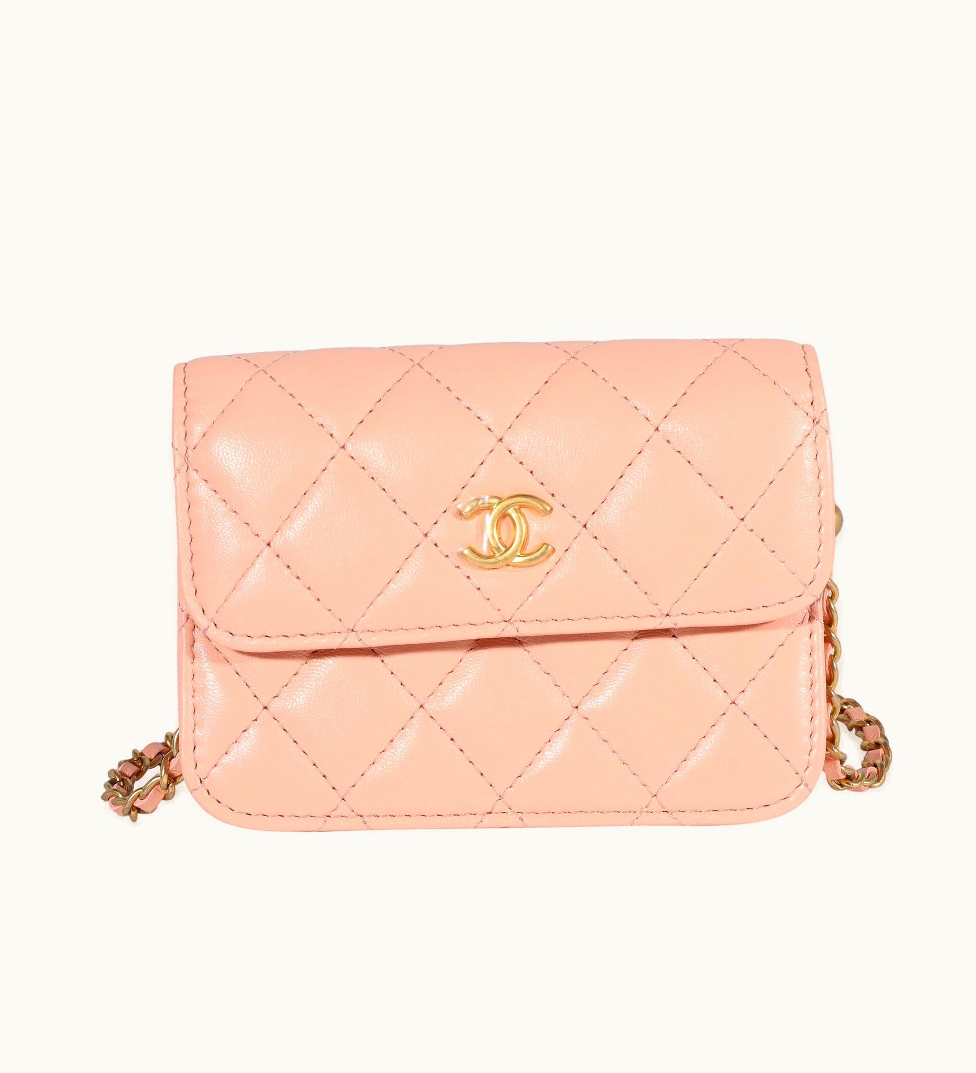 Chanel Chanel Pearl Crush Light Orange Quilted Lambskin Mini Belt Bag