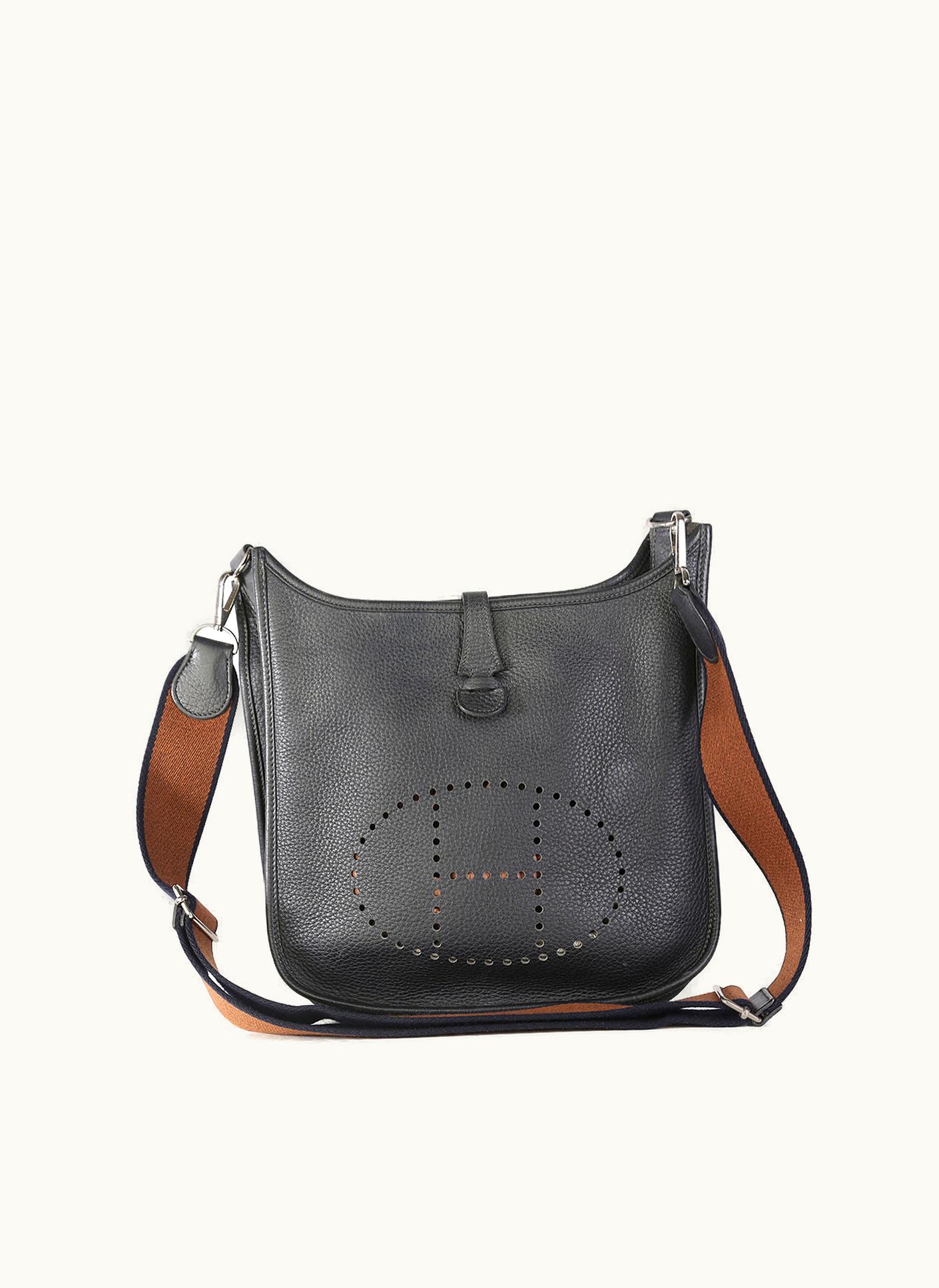 Hermès Hermès Black Togo Leather Evelyne PM Crossbody Bag