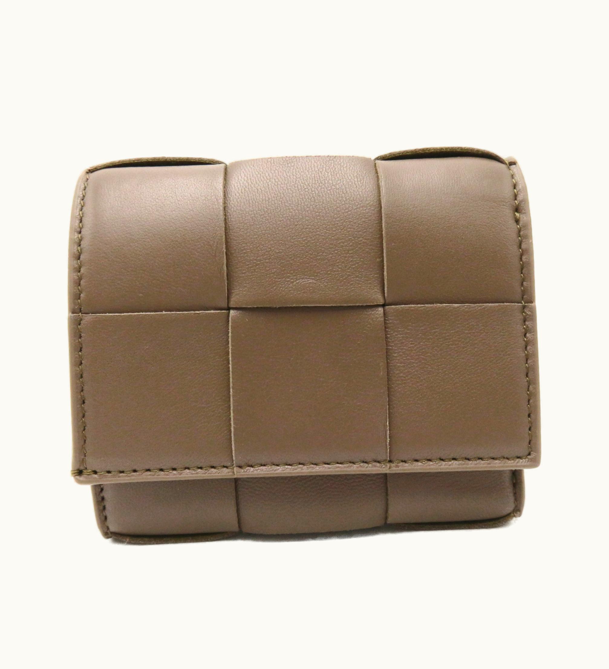 Bottega Veneta Bottega Veneta Intrecciato Tri-Fold Wallet Brown Lambskin [Sheep Leather] 750244Vcqc12560