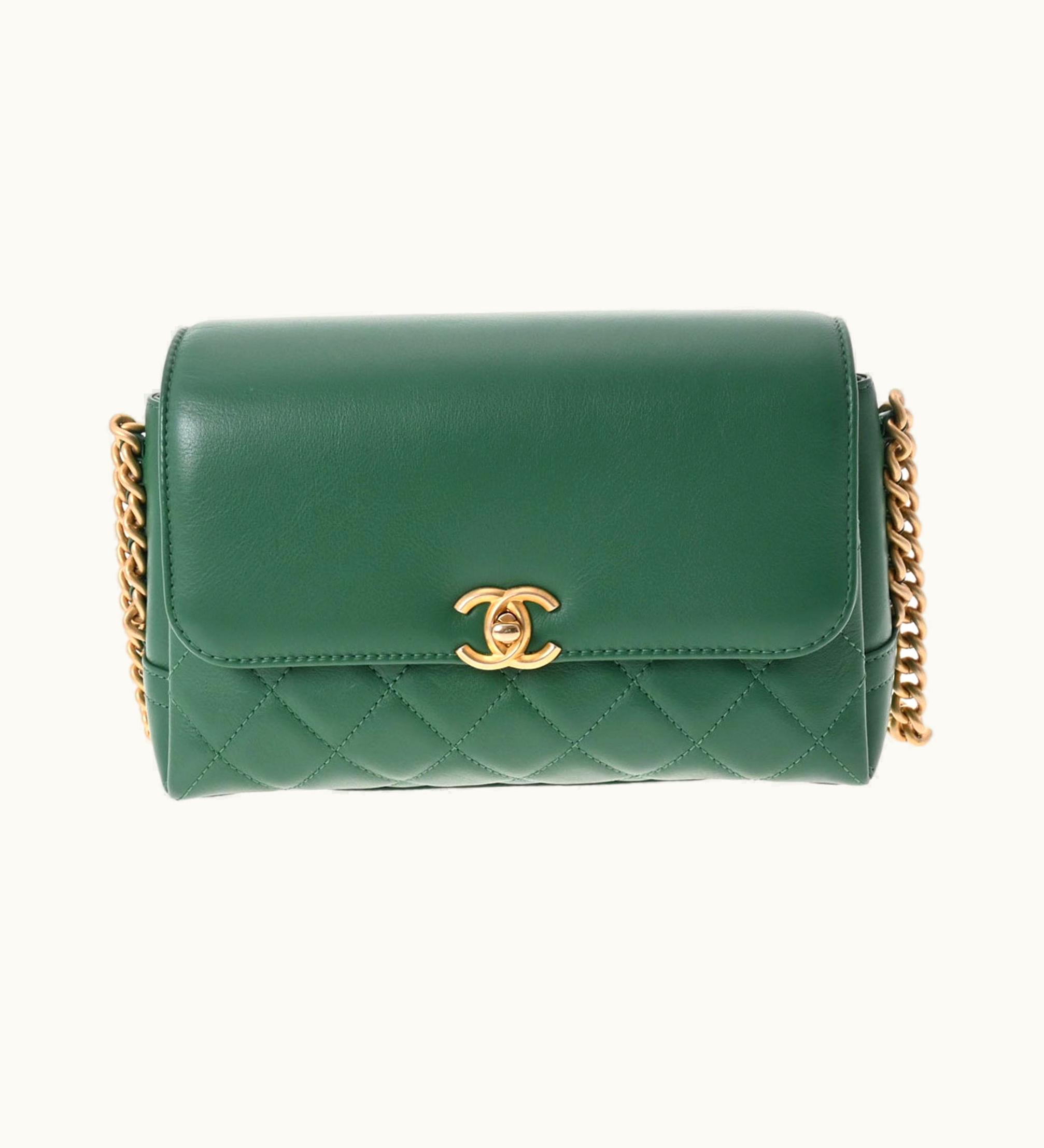 Chanel Chanel Matelasse Chain Shoulder Green Ladies Lambskin Bag