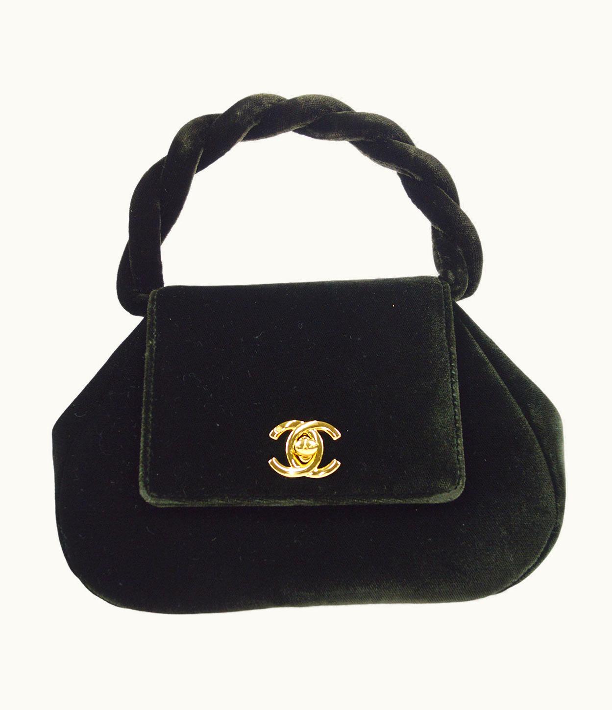 Chanel Chanel * 1994-1996 Handbag Dark Green Velvet 49314