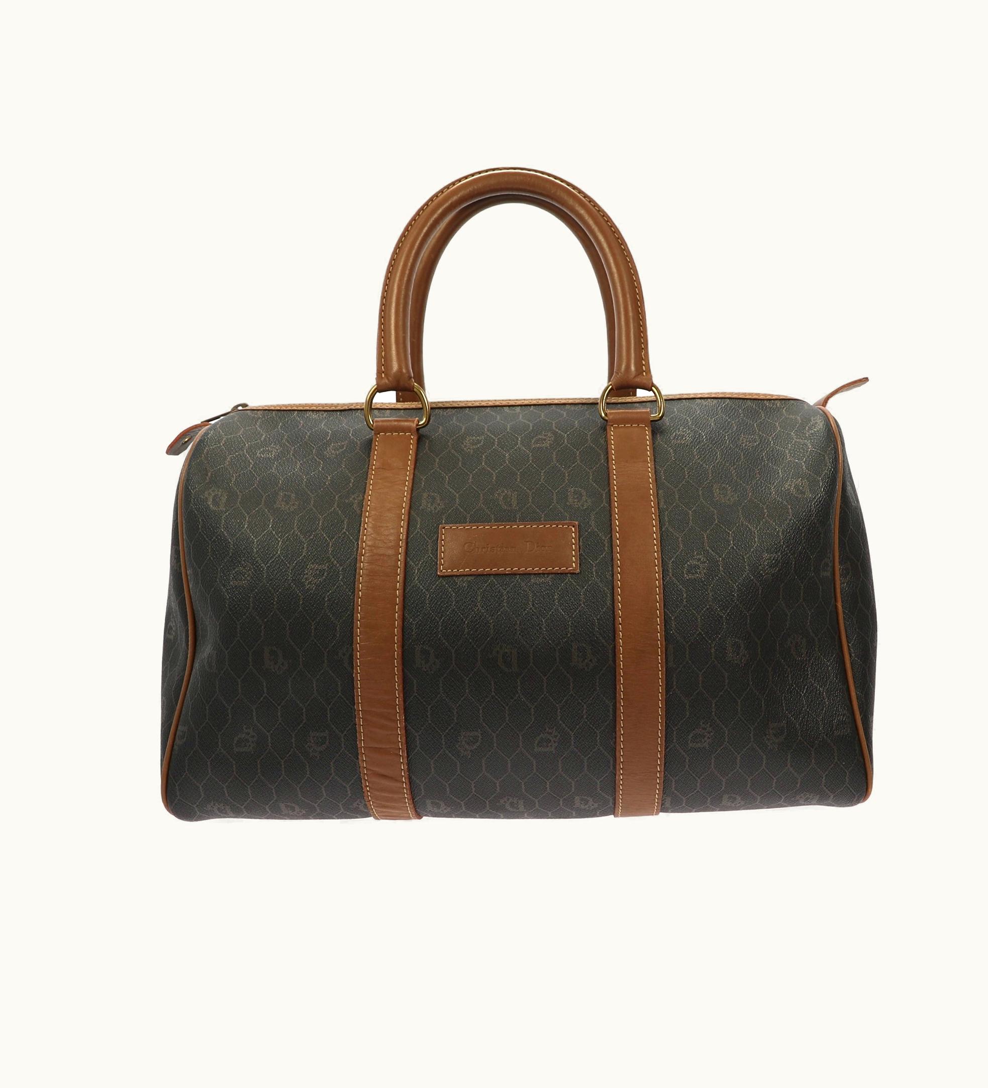 Dior Dior Christian Dior Handbag In Brown Canvas