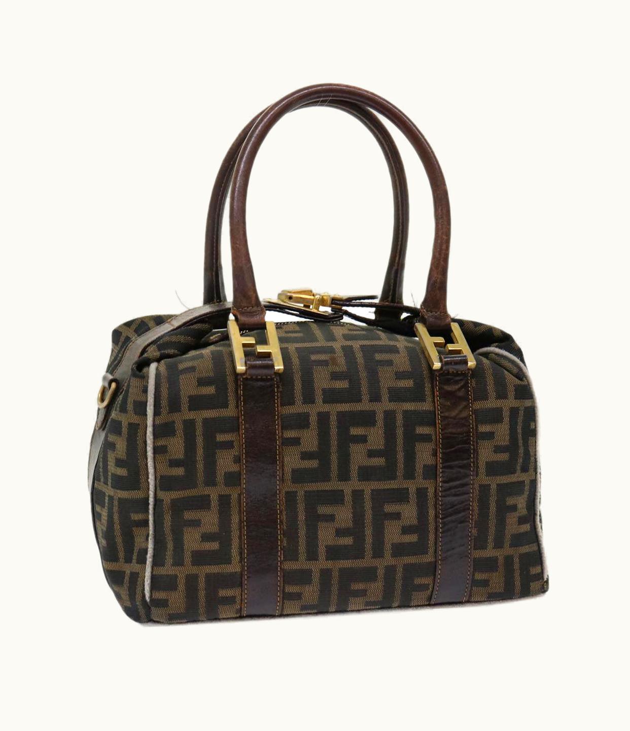 Fendi Fendi Zucca Canvas Hand Bag Black/Brown