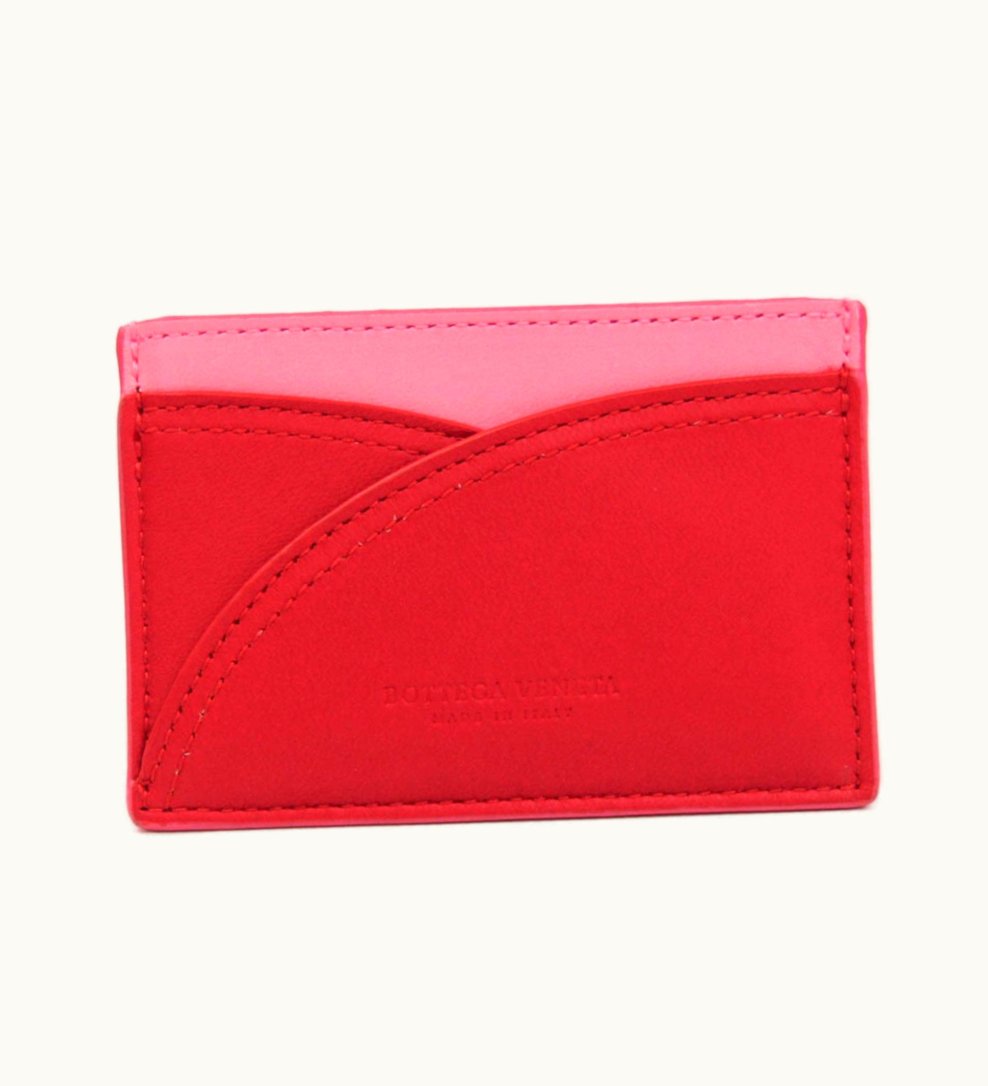 Bottega Veneta Bottega Veneta Leather Card Case Pink, Red Color