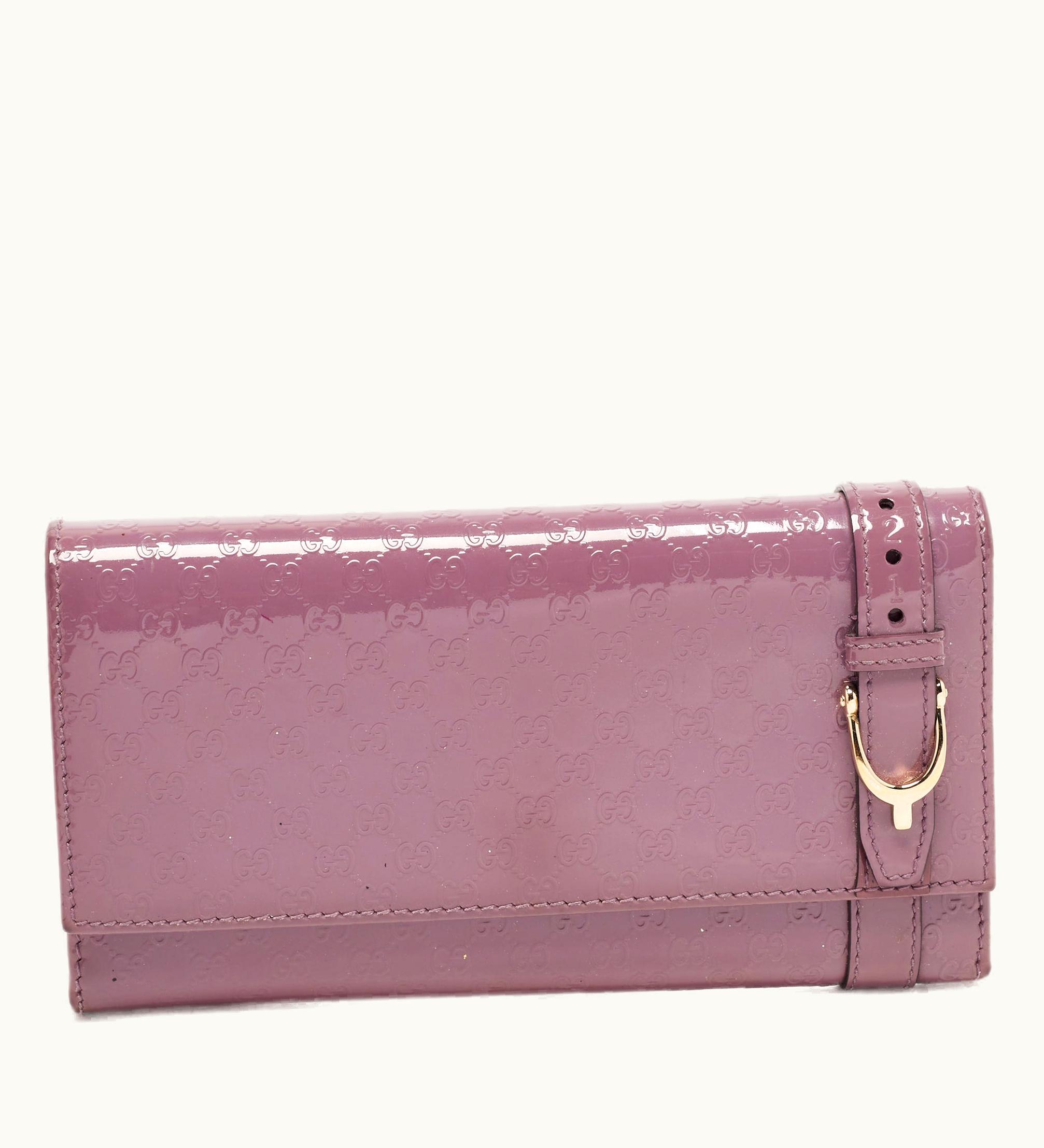 Gucci Gucci Lilac Microssima Patent Leather Nice Long Wallet