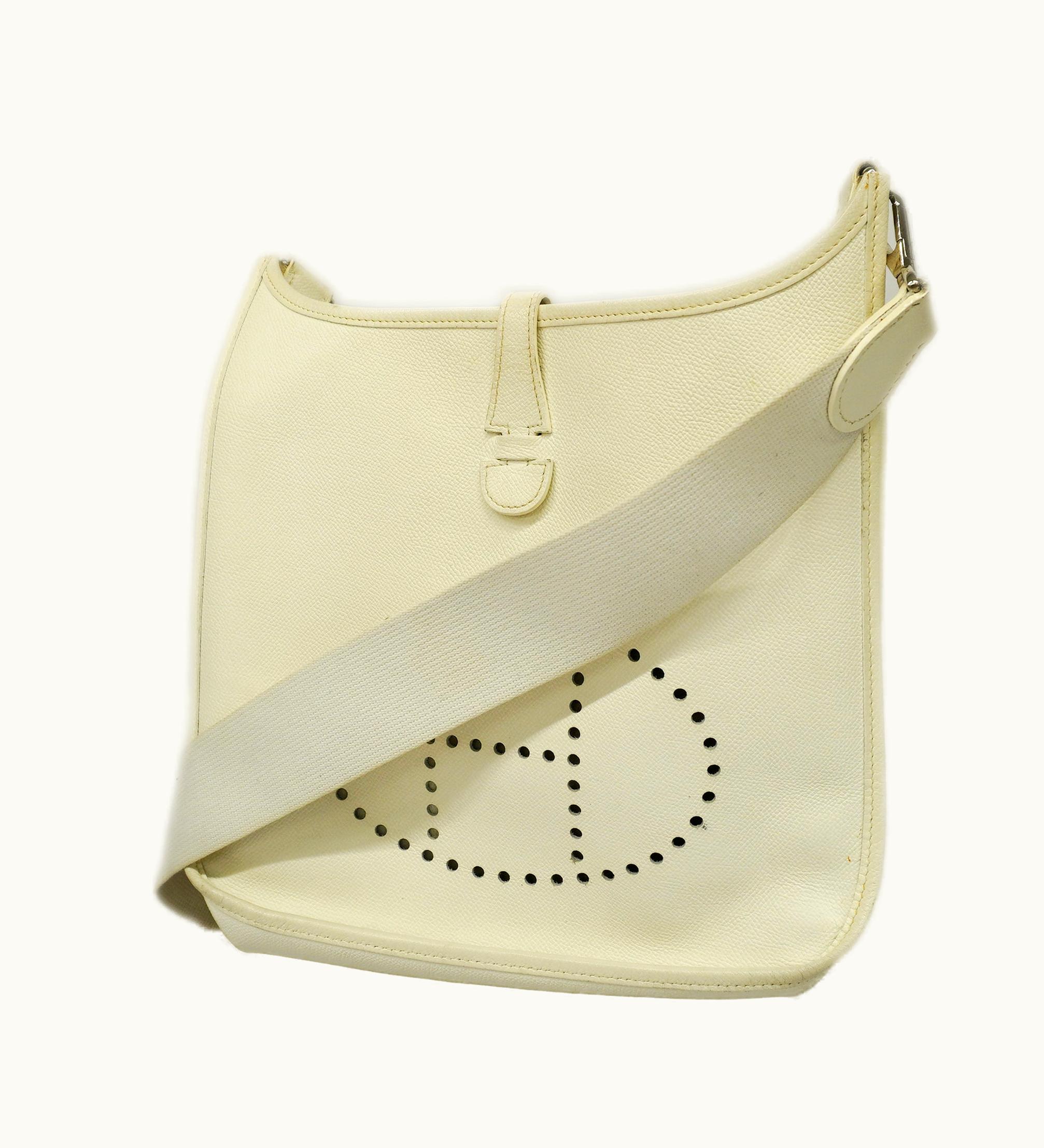 Hermès Hermès Evelyne2 K Engraved Vo Epson Women's Shoulder Bag White