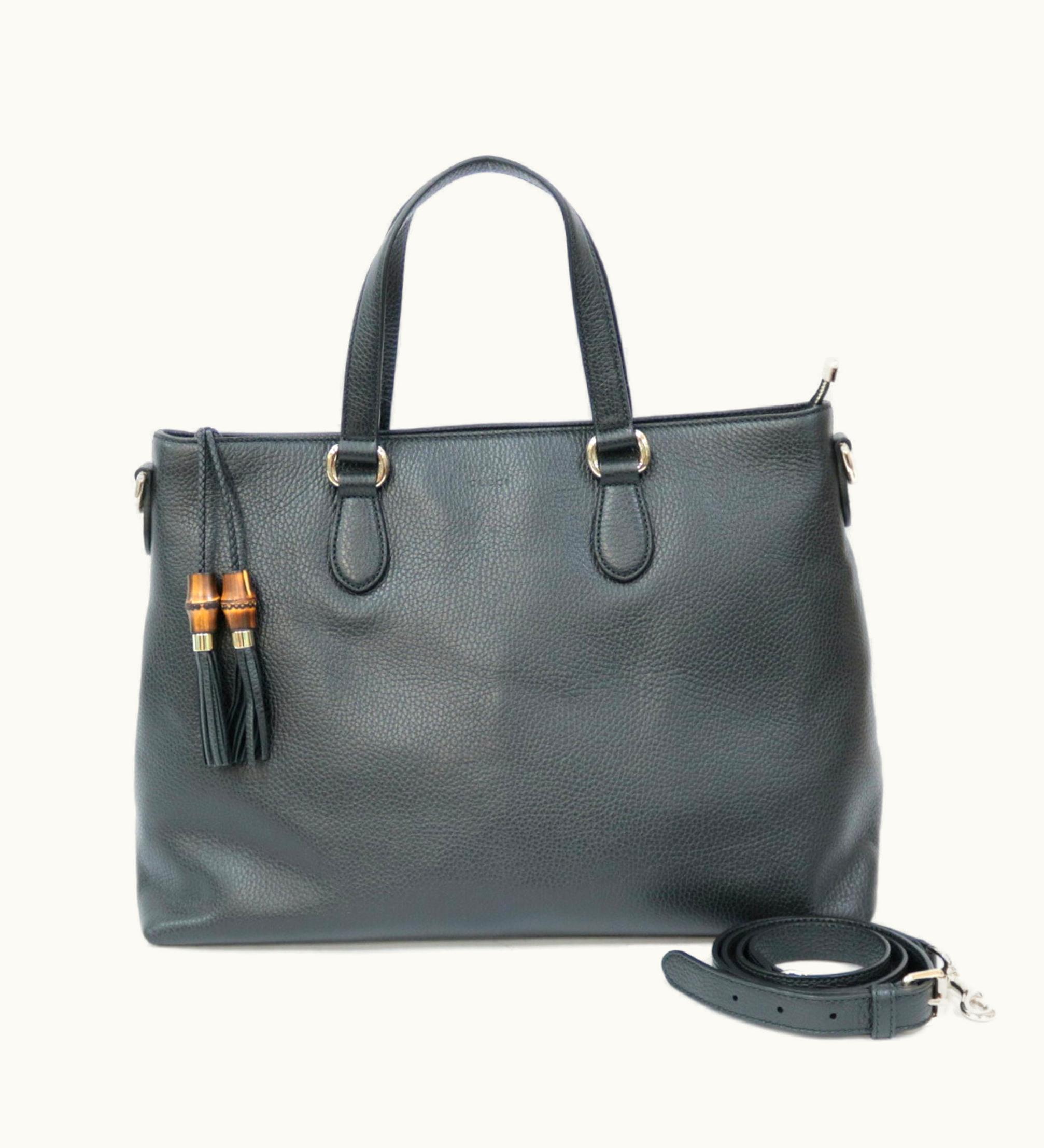 Gucci Gucci Shoulder Bag Bamboo Black Ladies