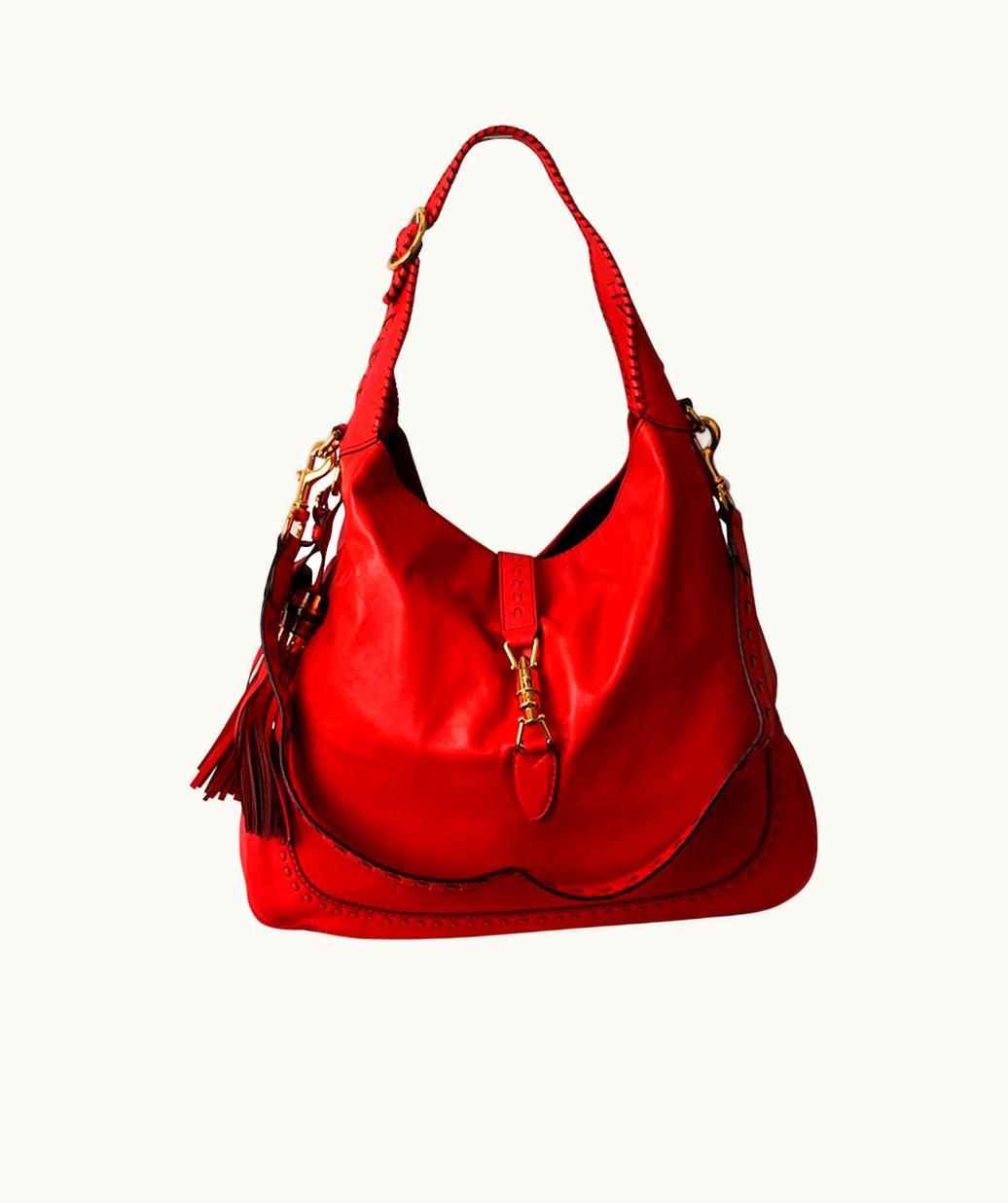 Gucci Gucci Leather Large New Jackie Hobo Coral Red
