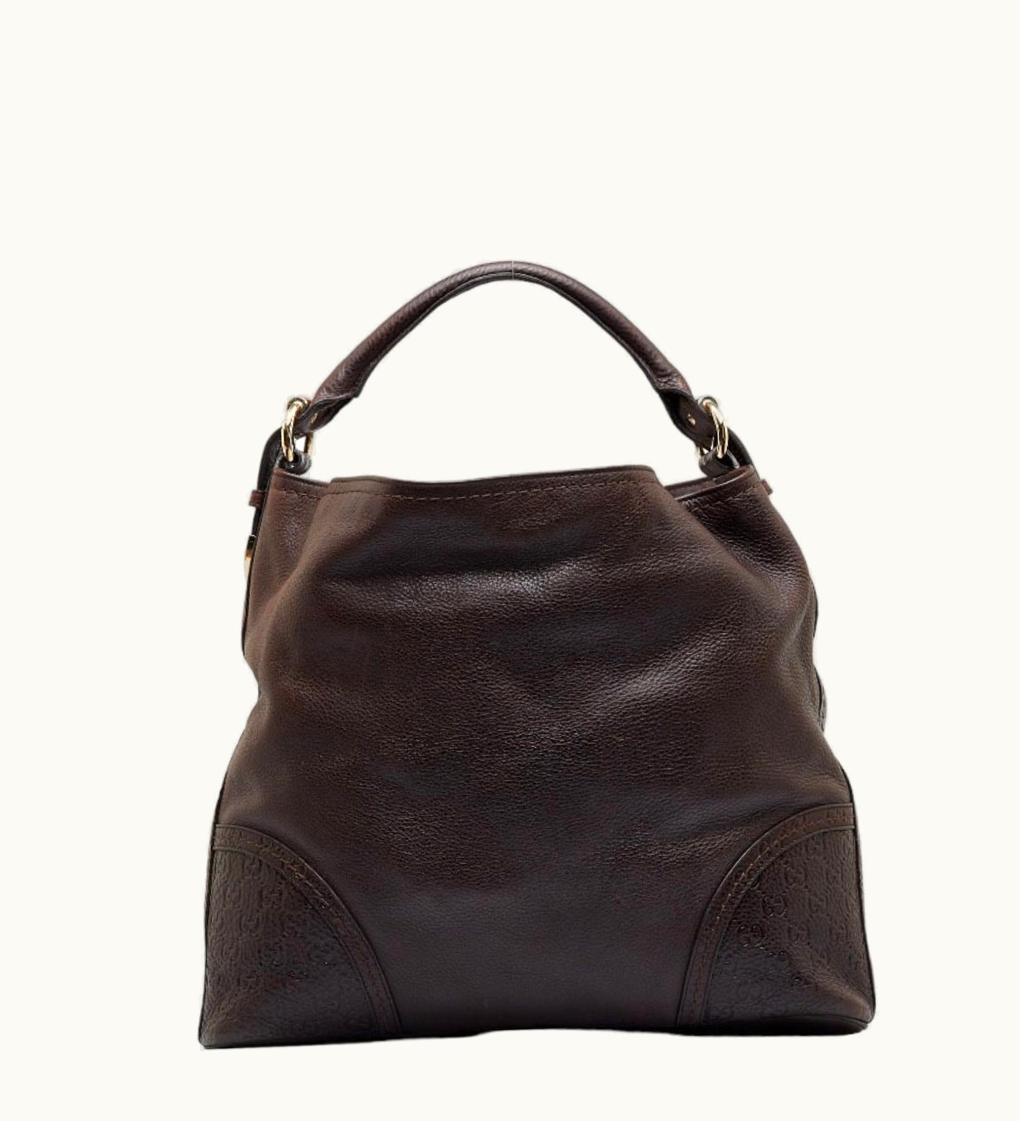 Gucci Guccisima One Shoulder Bag 181514 Brown Leather Women's