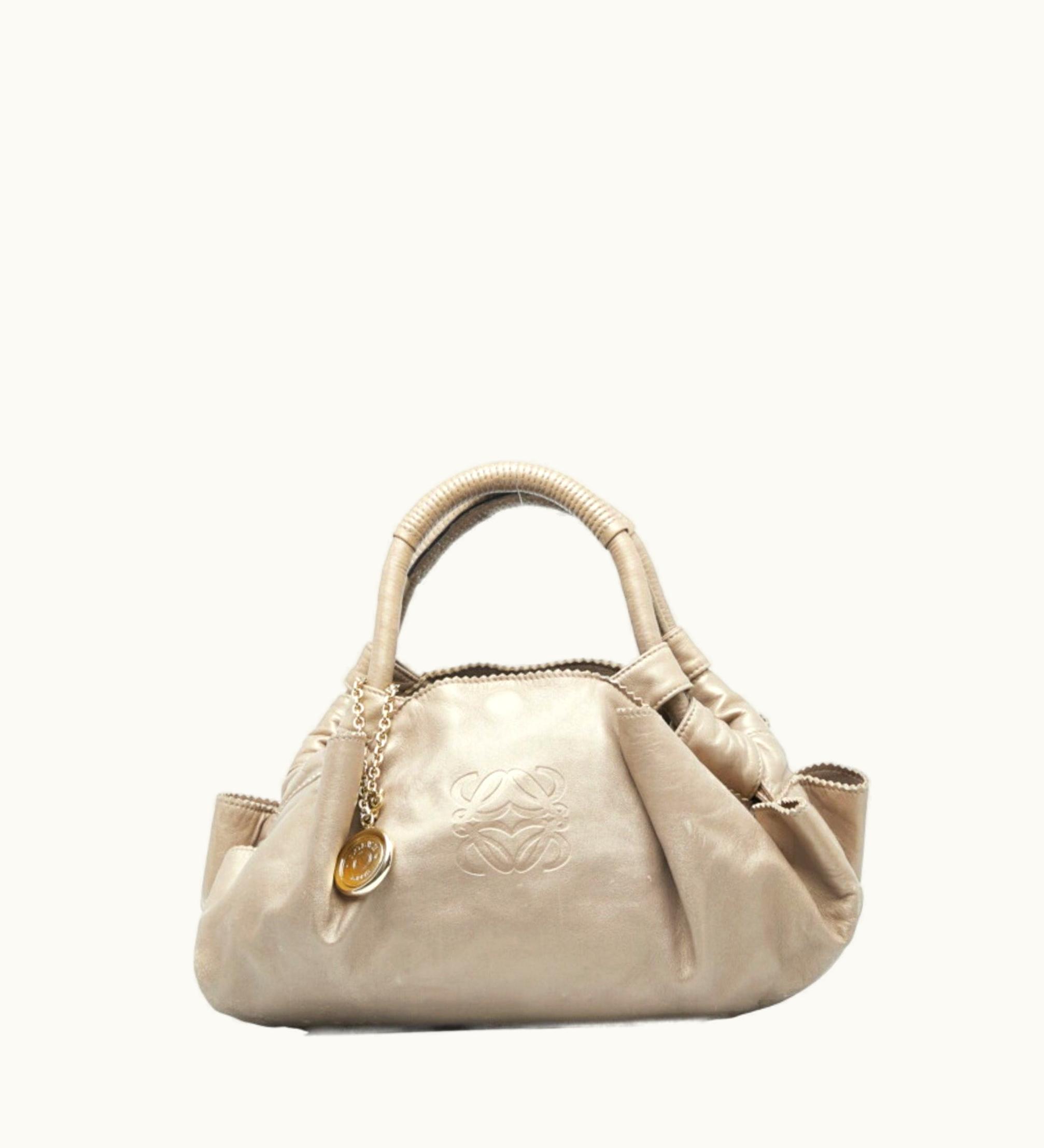 Loewe Loewe Anagram Nappa Aire Handbag Beige Leather Ladies