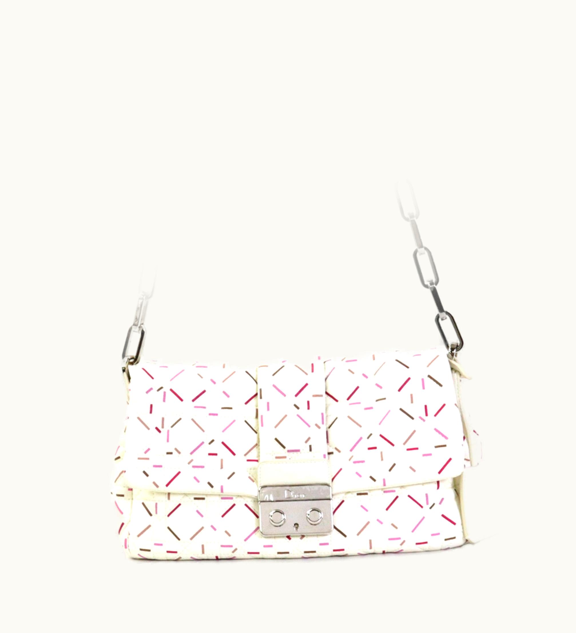 Dior Dior Christian Dior Shoulder Bag Canage Leather White Series Women's
