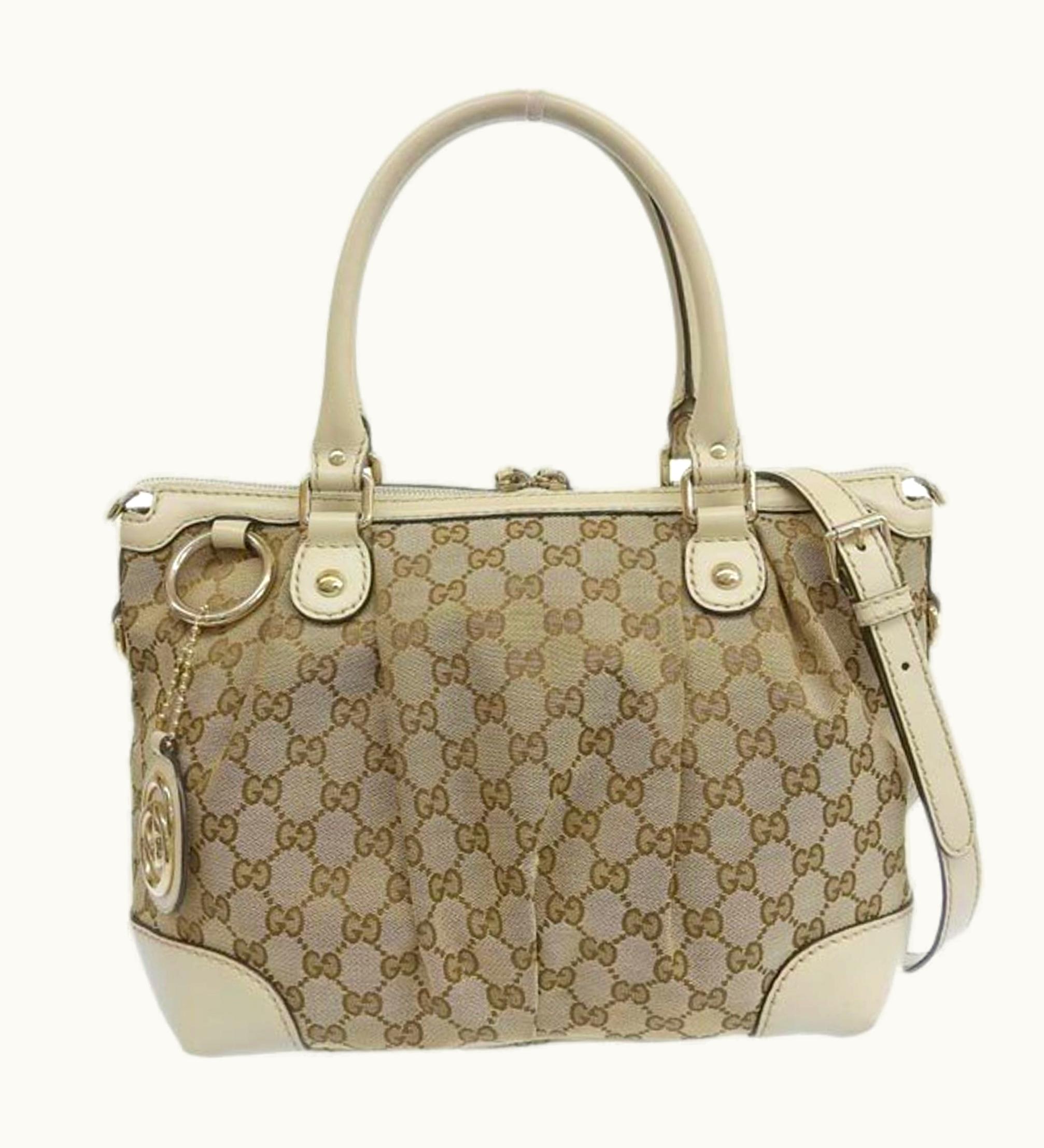 Gucci Gucci GG Canvas Sookie 2Way Handbag 247902 Beige/Ivory Women's