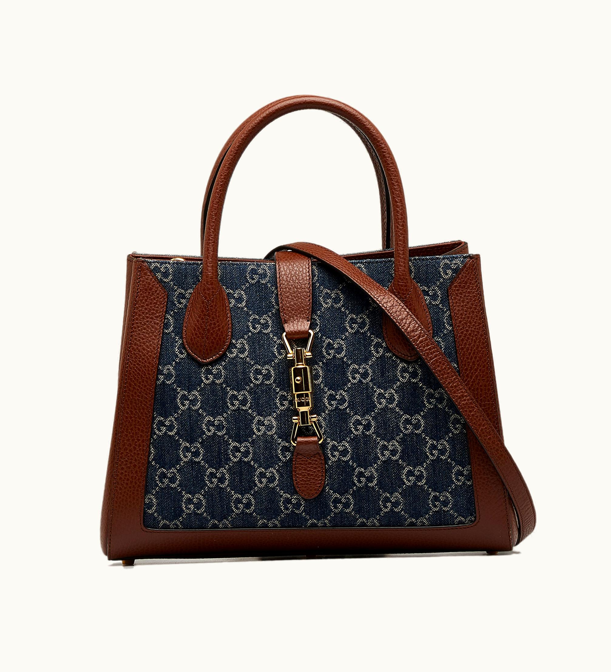 Gucci Gucci Medium GG Denim Jackie 1961 Tote Satchel
