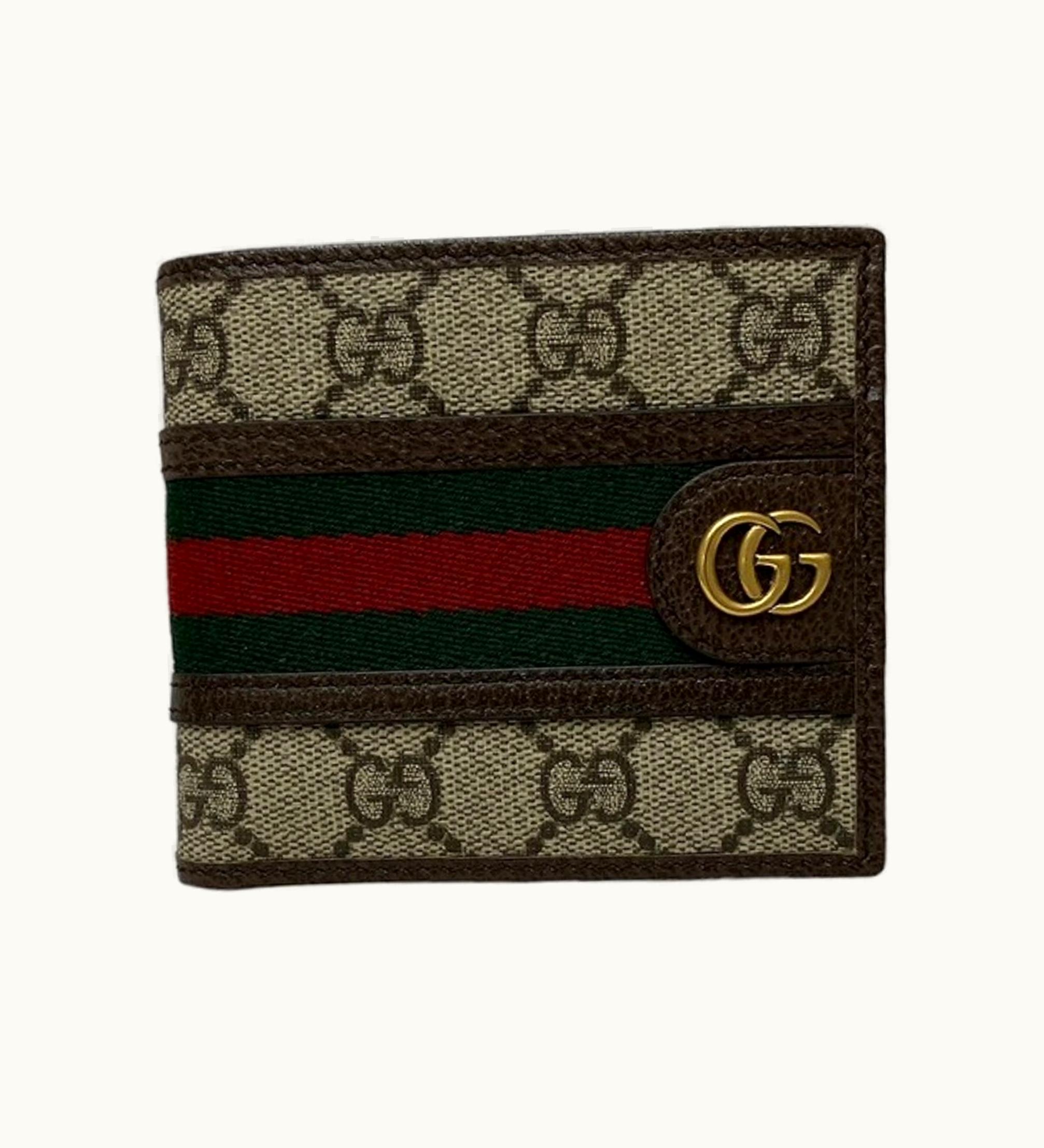 Gucci Gucci Offideia 597609 Brown Pvc X Leather Wallet Bifold Men's