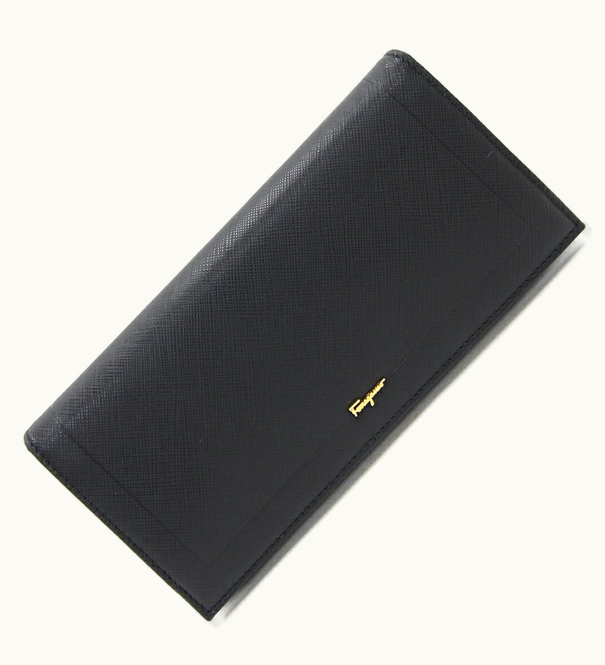 Salvatore Ferragamo Salvatore Ferragamo Ferragamo Bifold Long Wallet 22A760 Black Leather Women's Salvatore