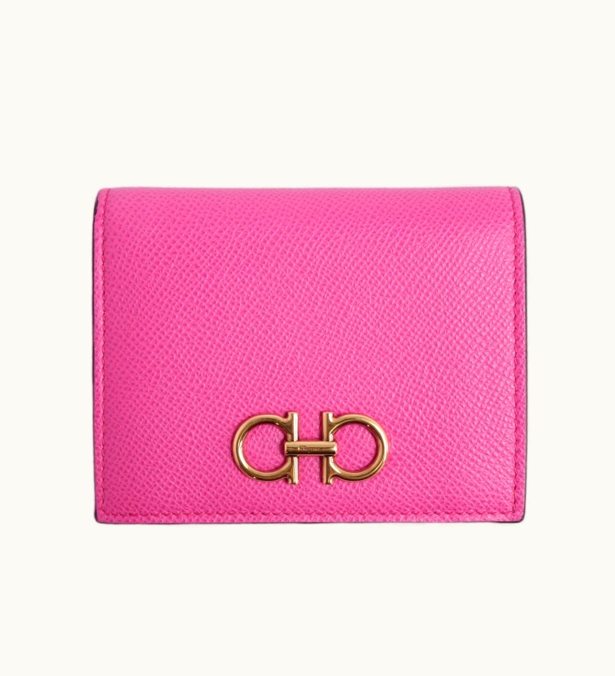 Salvatore Ferragamo Salvatore Ferragamo Wallet Gancini Bifold Leather Women's Pink