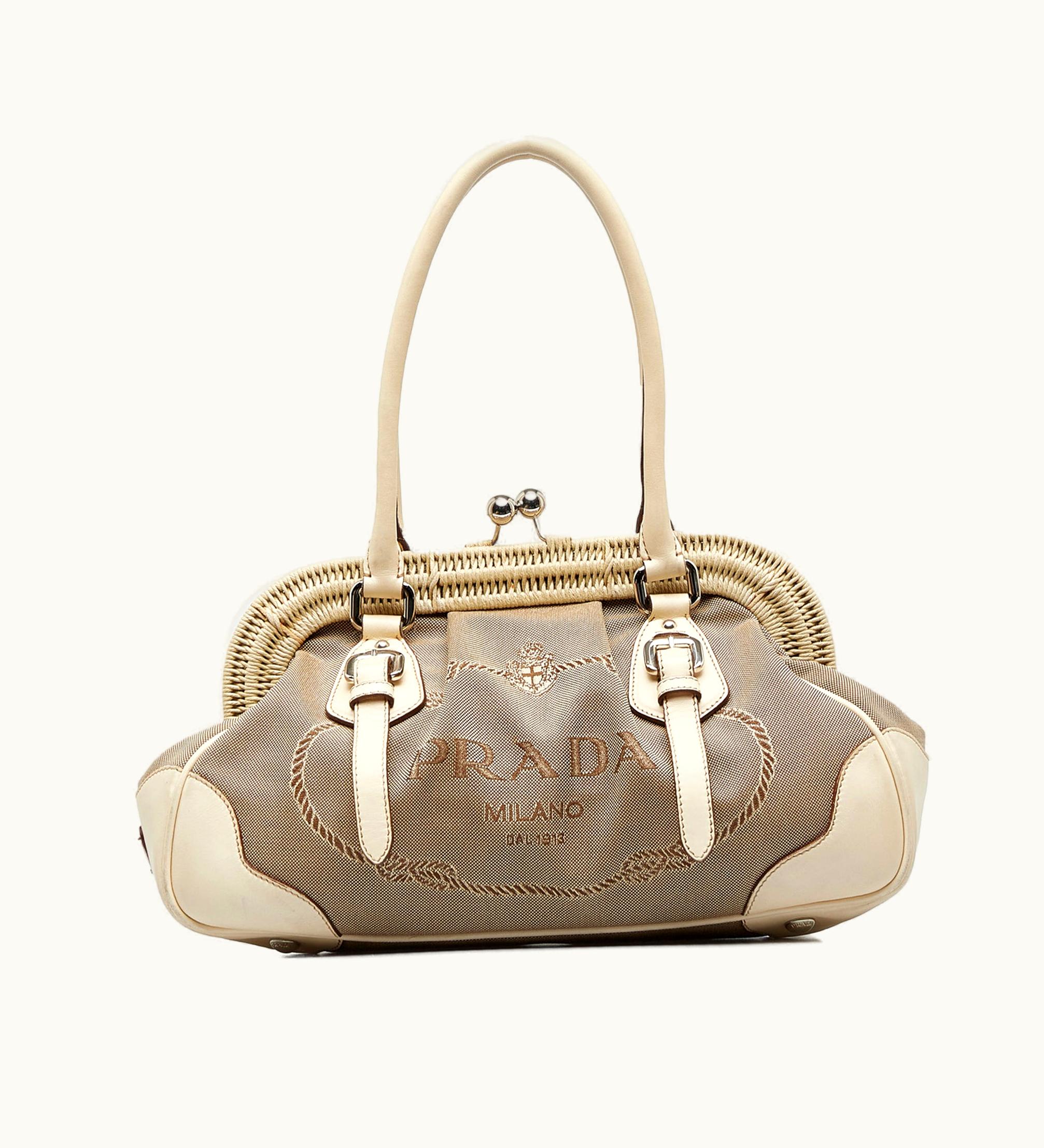 Prada Prada Canapa Logo Frame Handbag