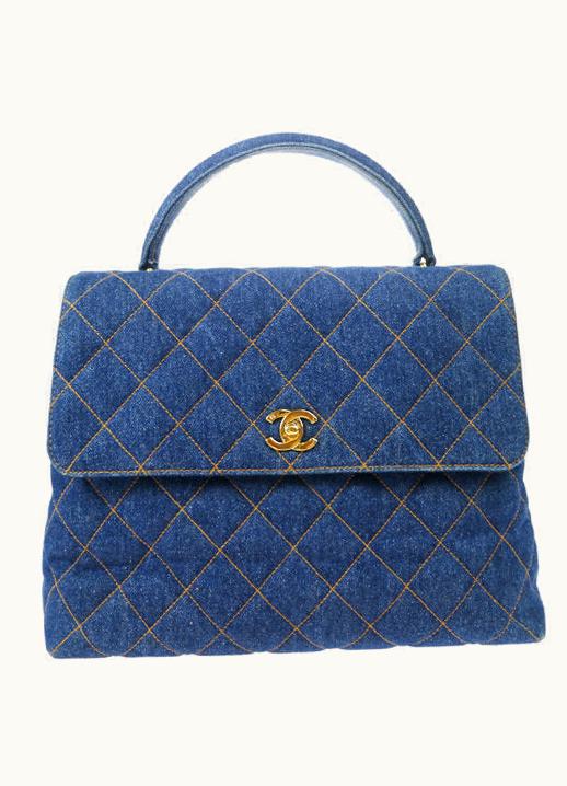 Chanel Chanel Kelly Quilted Hand Bag Indigo Denim Ao11420