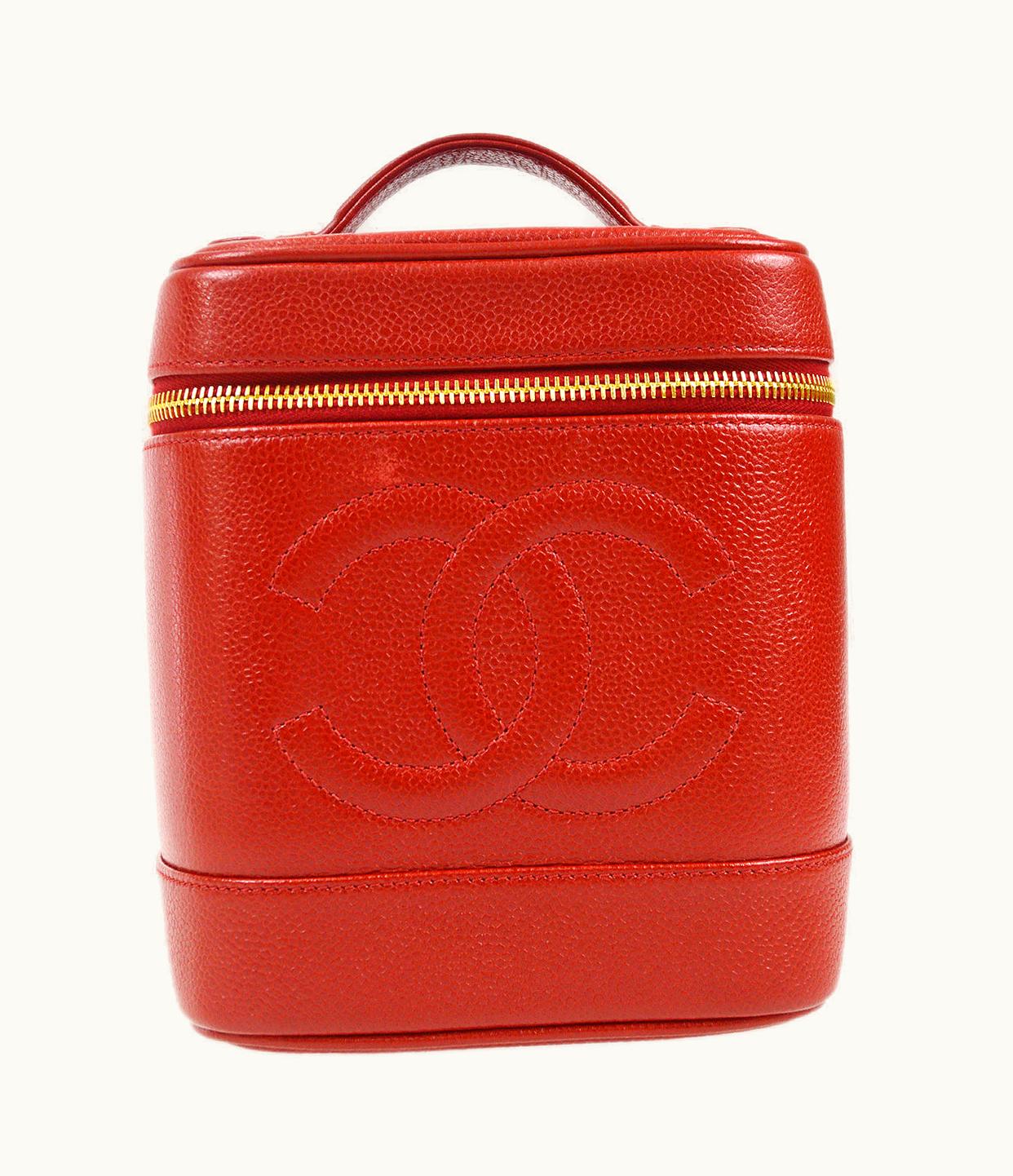Chanel Chanel 1996-1997 Timeless Vanity Handbag Red Caviar 87822