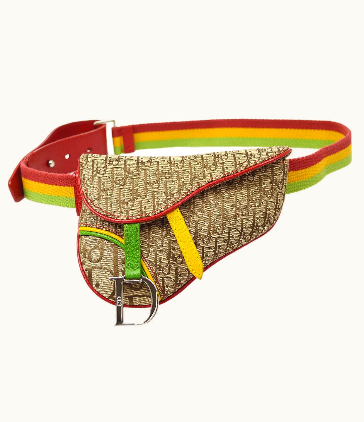Dior Dior Christian Dior 2004 Rasta Trotter Saddle Belt Bag #85 10331