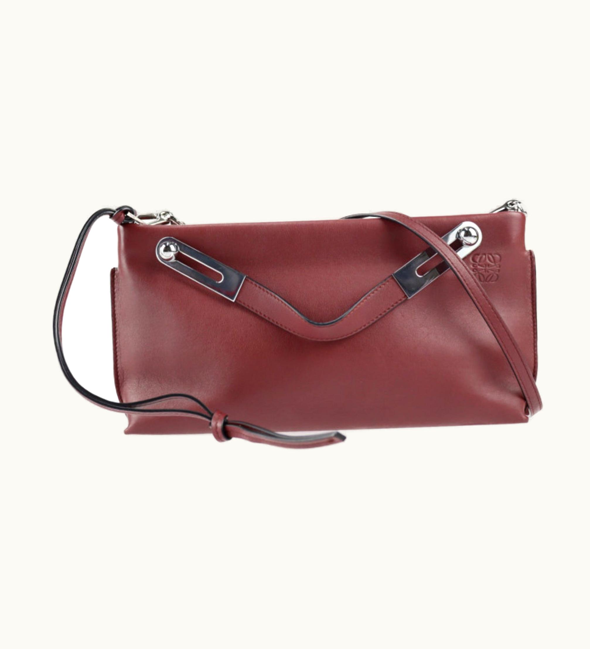 Loewe Loewe Missy Small Handbag 327.12 Leather Bordeaux Anagram Silver Hardware