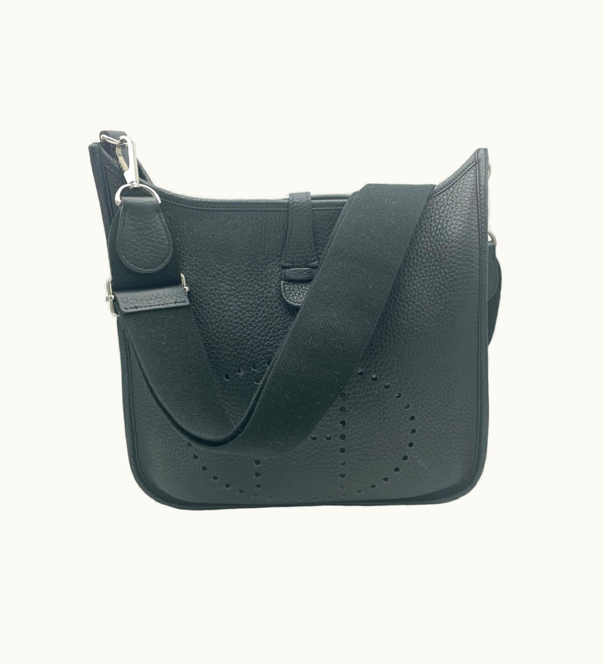 Hermès Hermès Evelyne 3PM Shoulder Bag Black Taurillon Clemence Jo Engraving Women's Men's