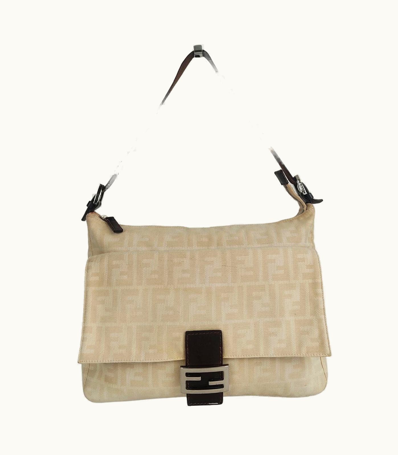 Fendi Fendi Mamma Shoulder Bag In Beige Monogram Canvas