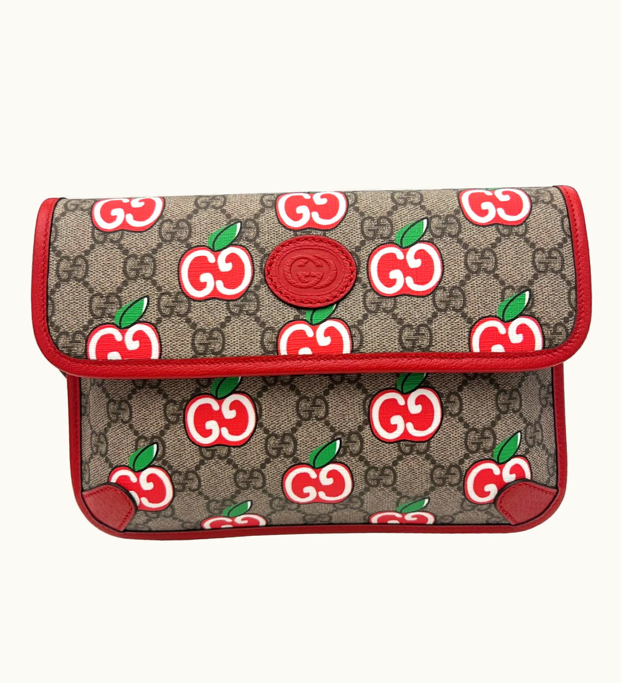 Gucci Gucci GG Supreme Apple Waist Bag 625233 Belt Pouch Women's Men's Pvc Leather