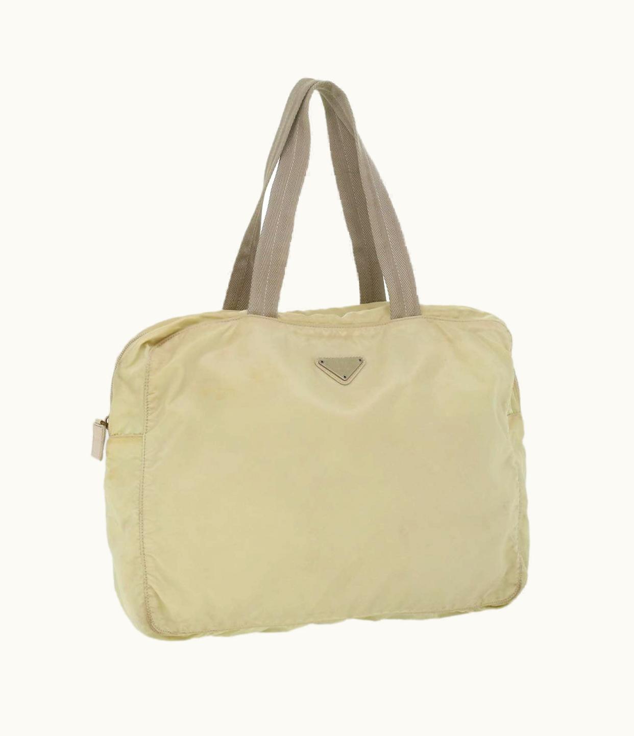 Prada Prada Nylon Hand Bag Beige