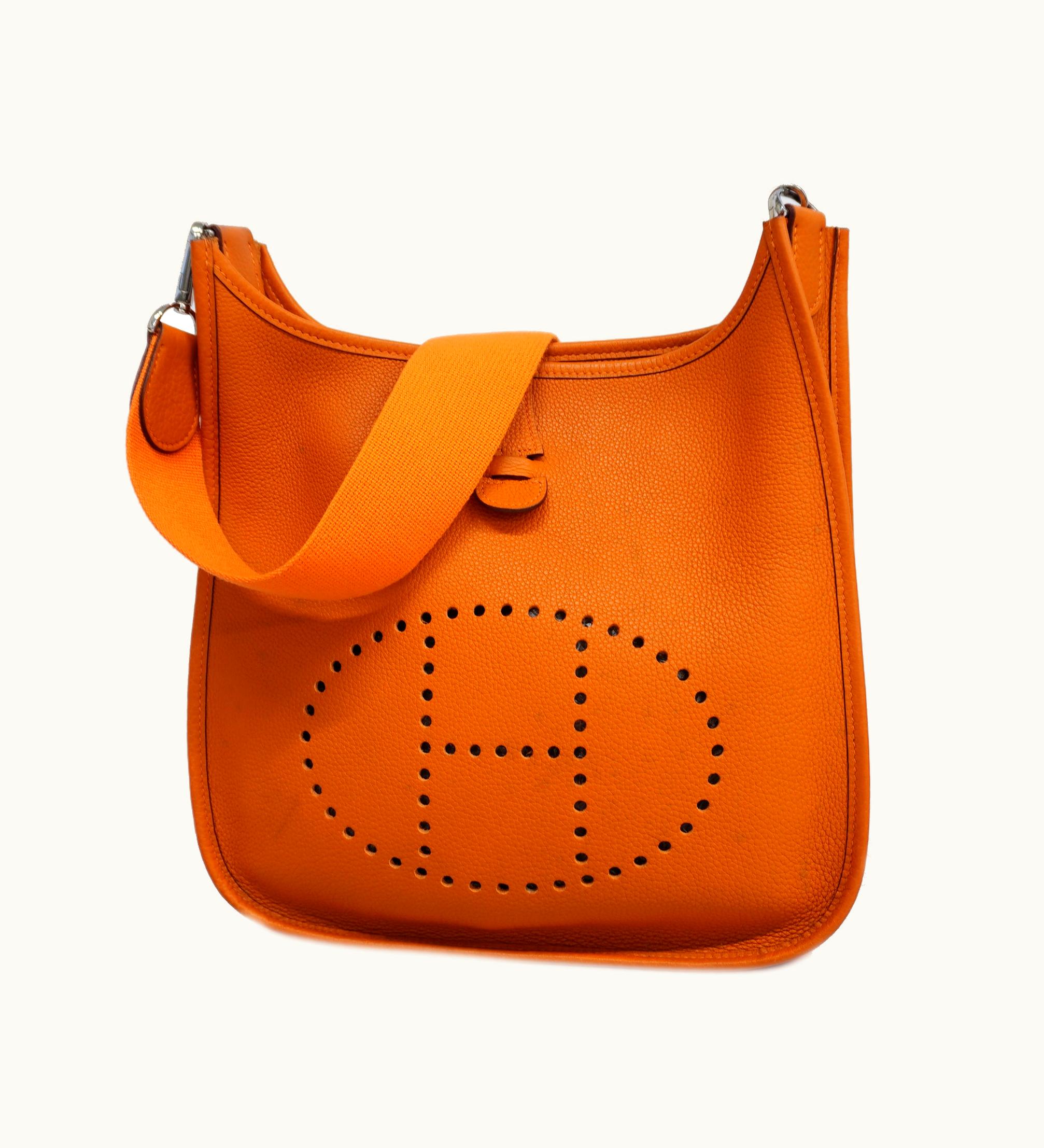 Hermès Hermès   Evelyne1 K Stamp Taurillon Clemence Leather Shoulder Bag Orange