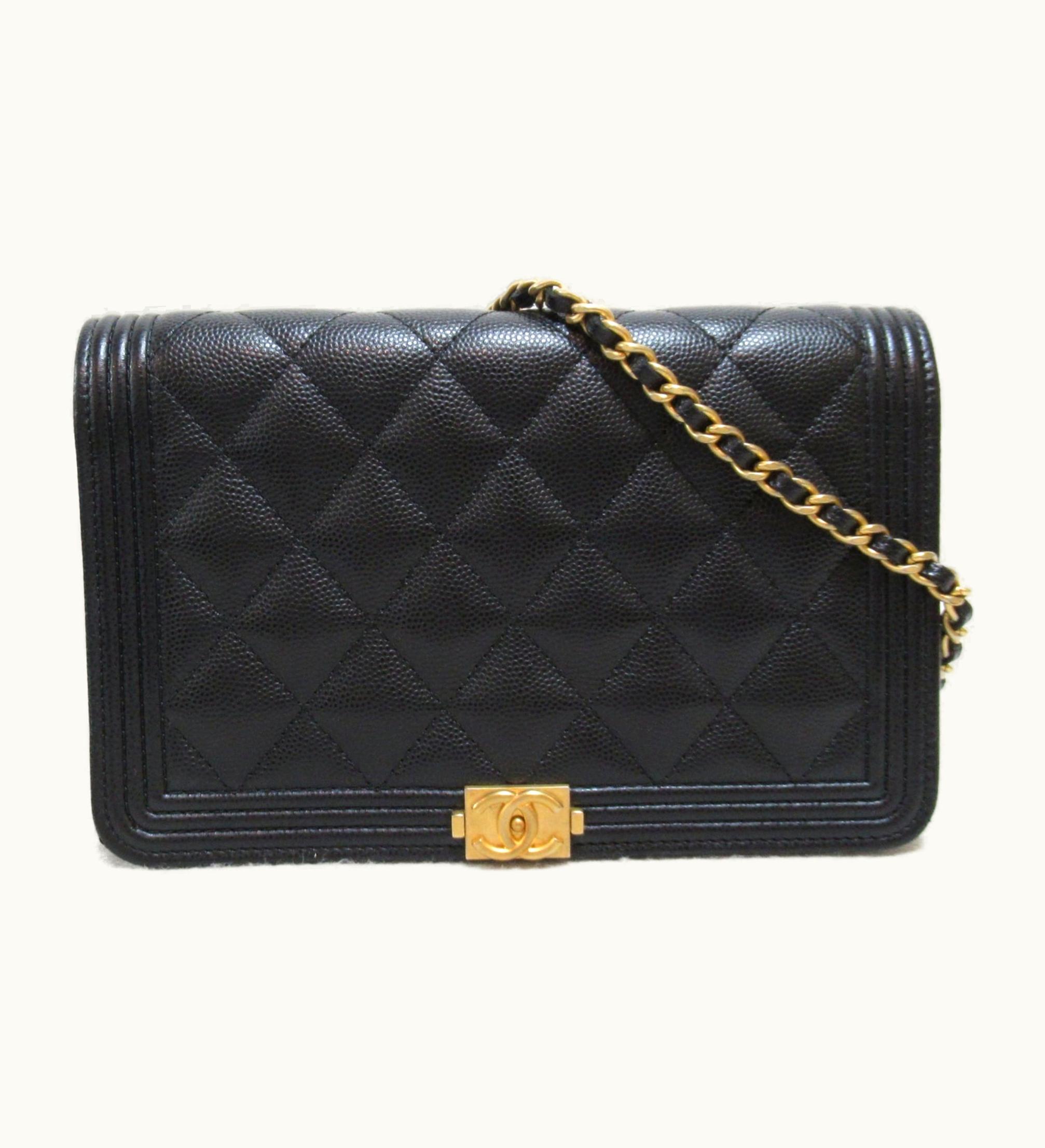 Chanel Chanel Boy Chanel Chain Wallet Luxury Leather Black