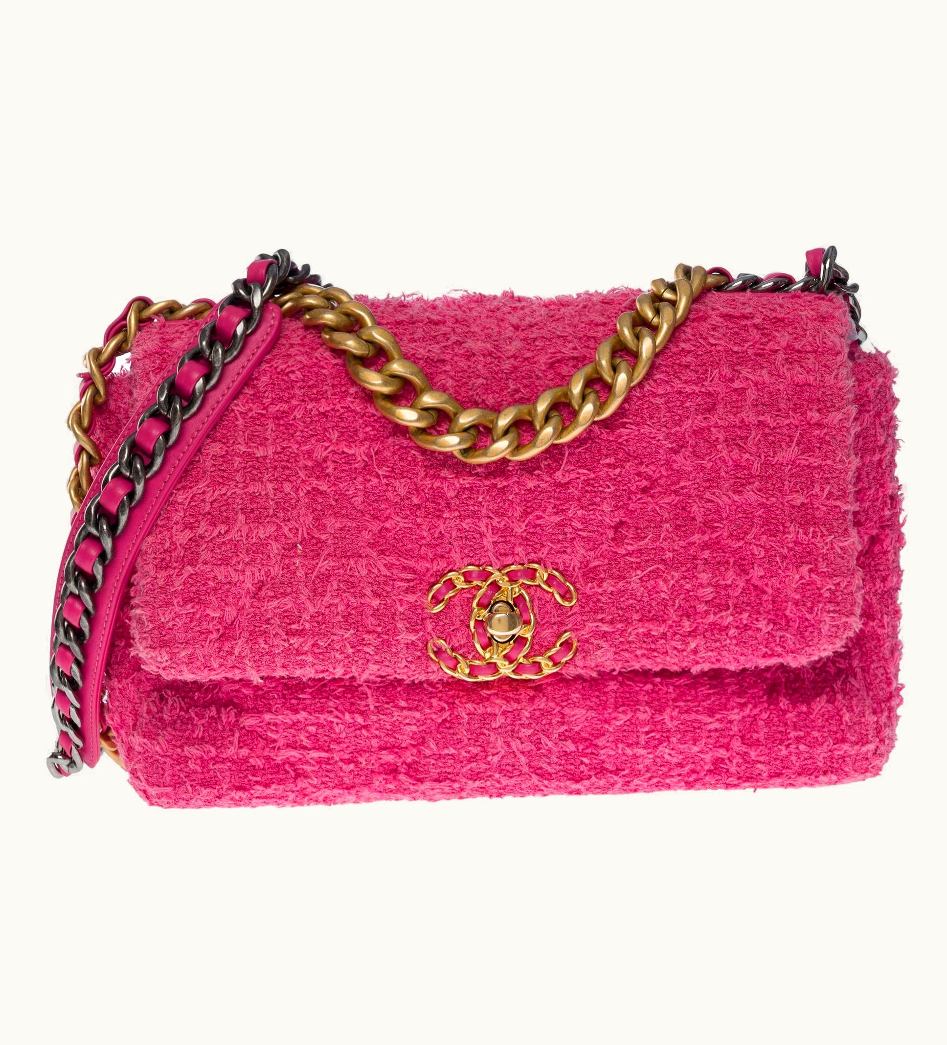 Chanel Chanel Lovely 19 Shoulder Bag In Pink Quilted Cotton Canvas